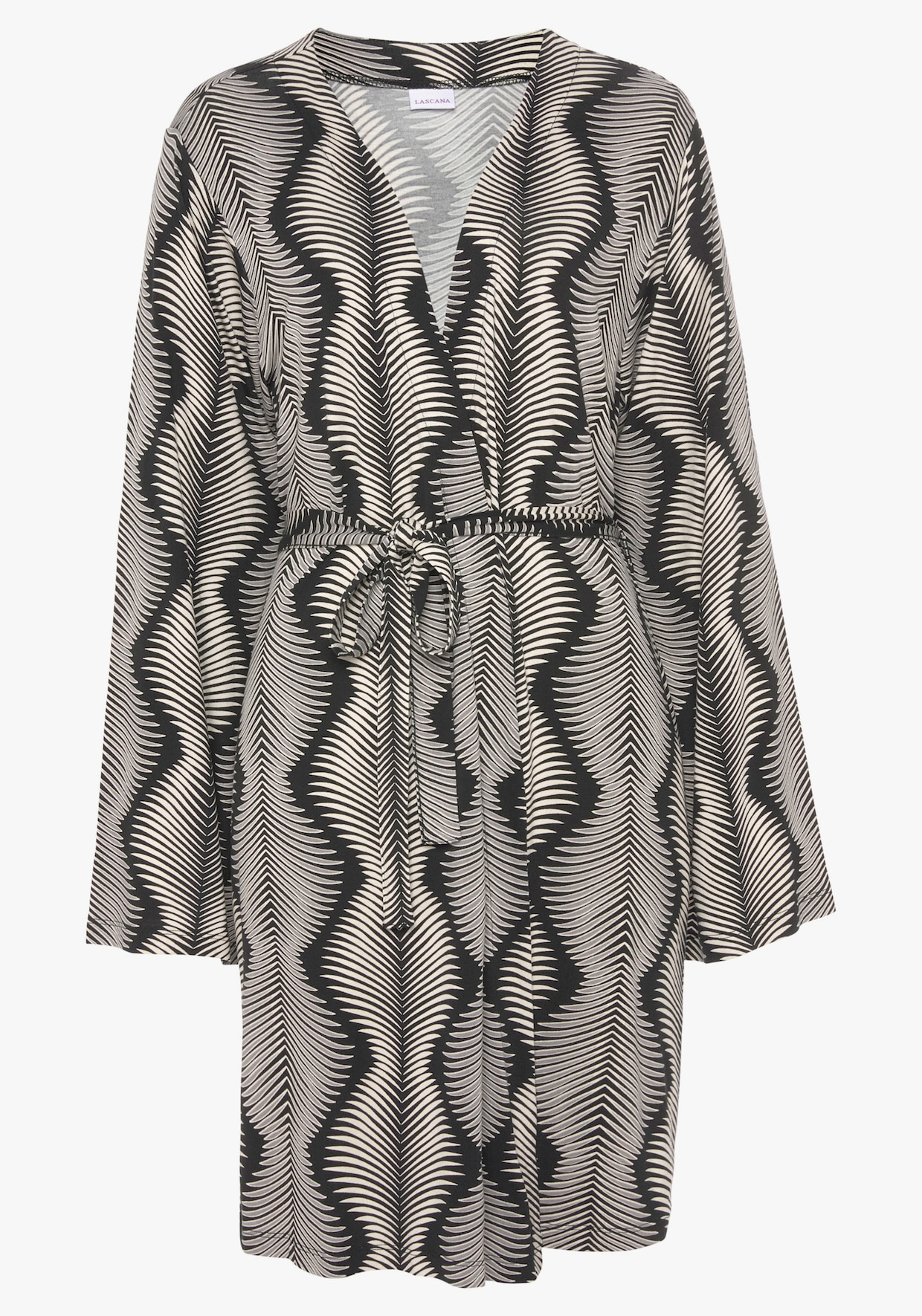 LASCANA Kimono - zwart/wit bedrukt
