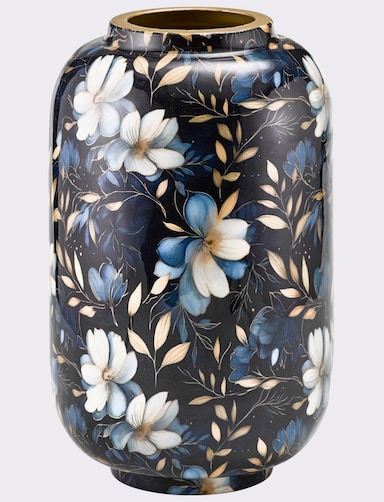 Impressionen Vase - blau-goldfarben