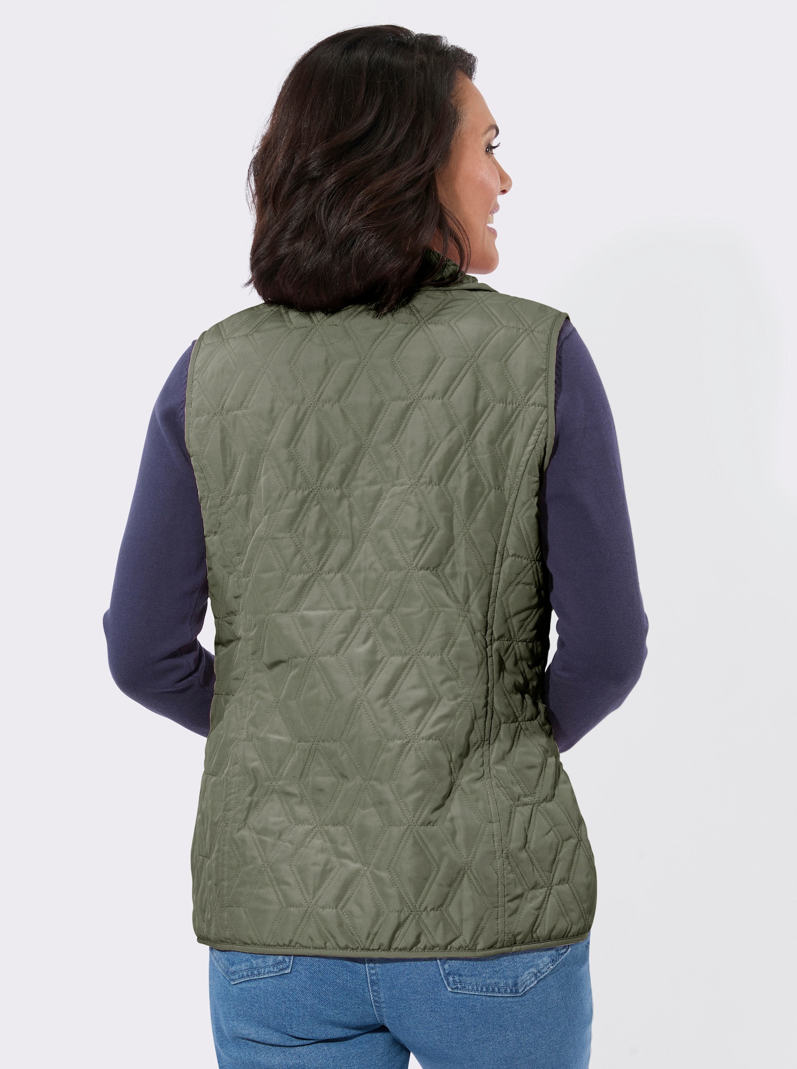 Steppweste mit wärmendem Fleecefutter - khaki