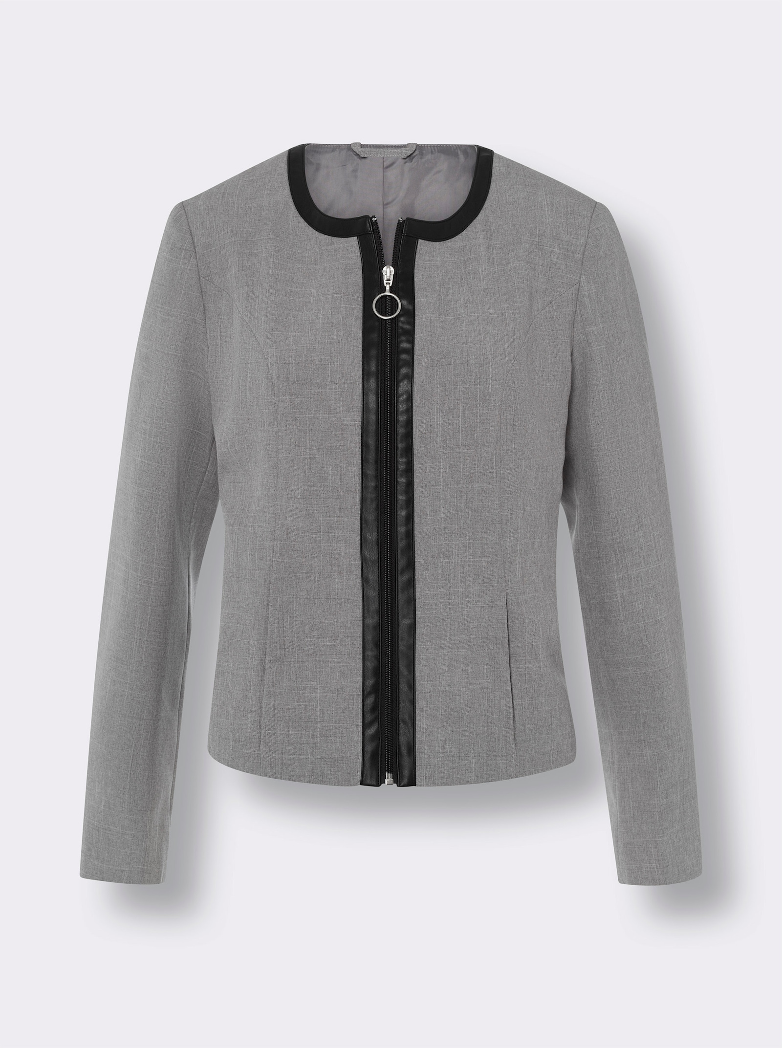 Blazer mit Schulterpolstern - grau-meliert