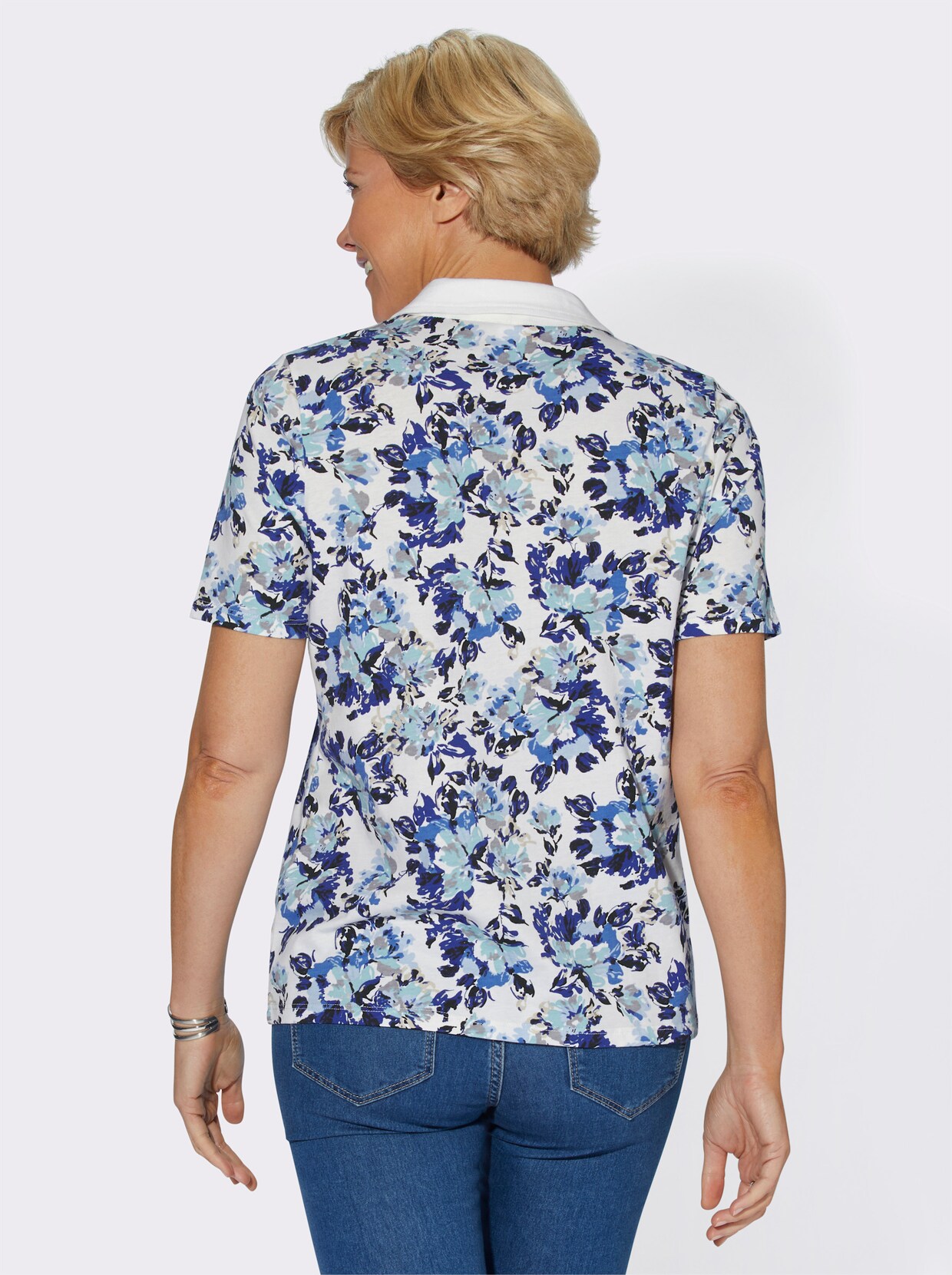 2-in-1-Shirt - royalblau-bedruckt