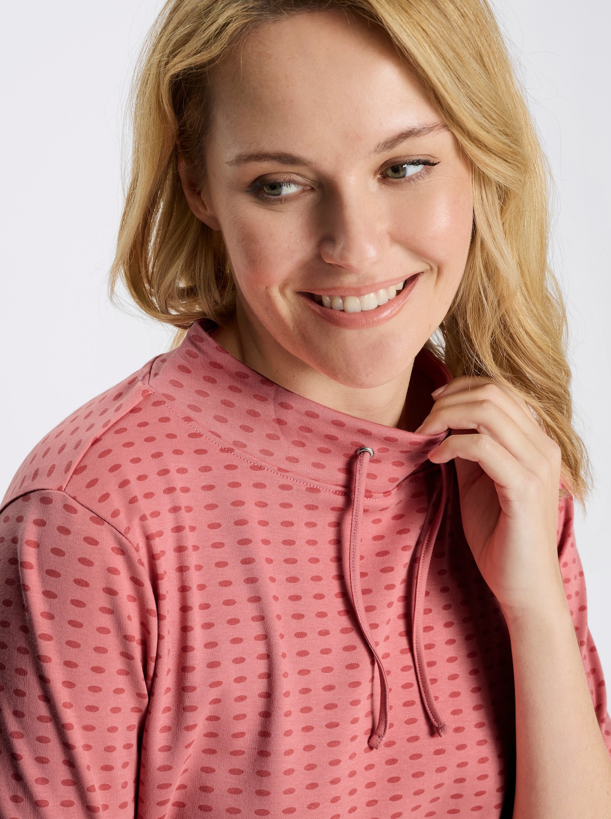 Sweatshirt mit Stehkragen - flamingo-grapefruit-bedruckt