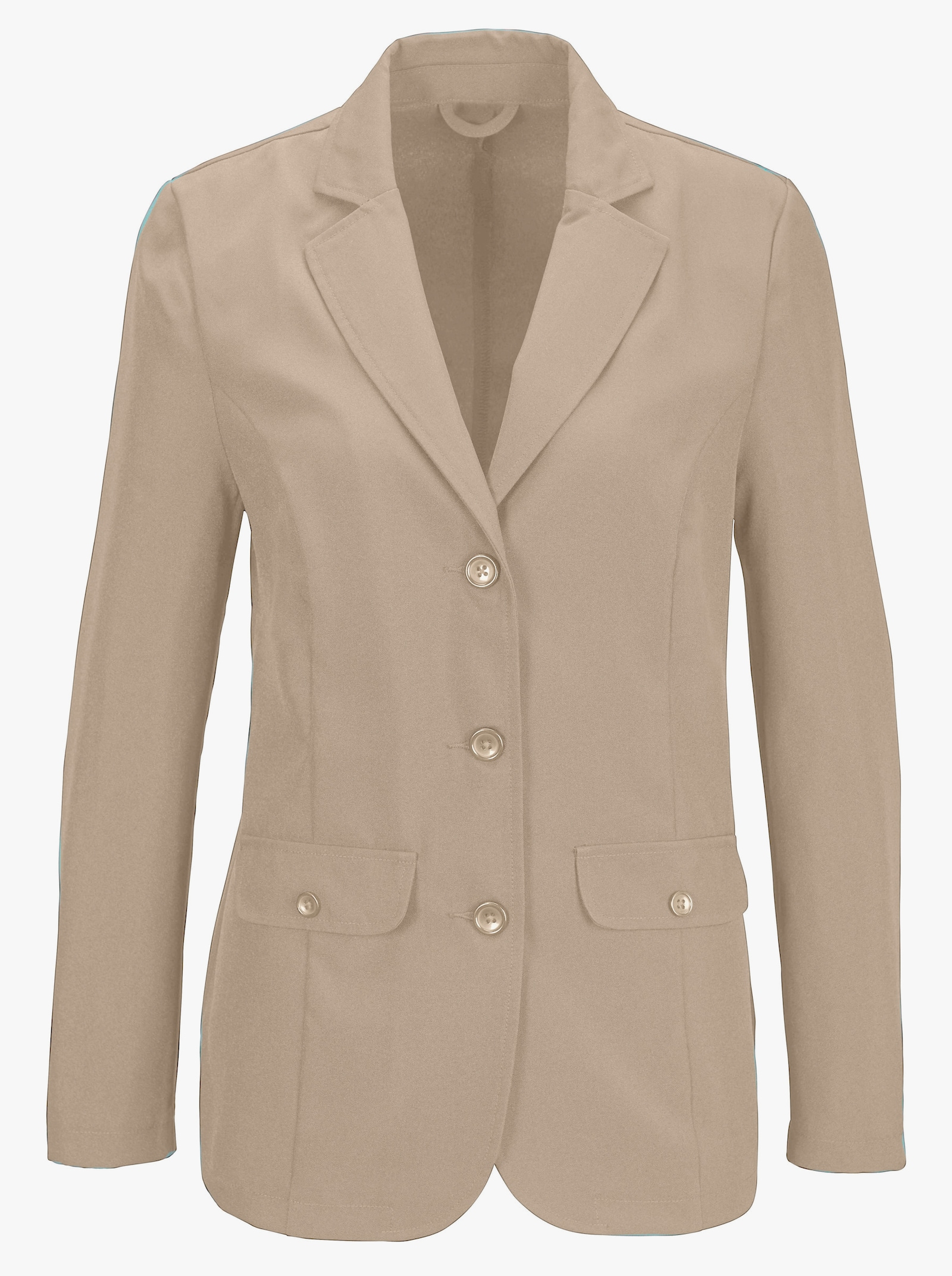 Blusenblazer mit Wiener Nähten - beige