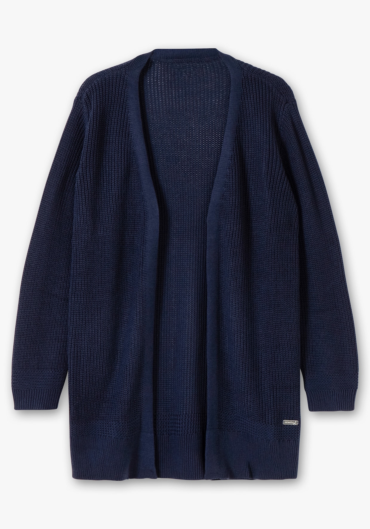 Longstrickjacke in passformgerechter Verarbeitung - marine