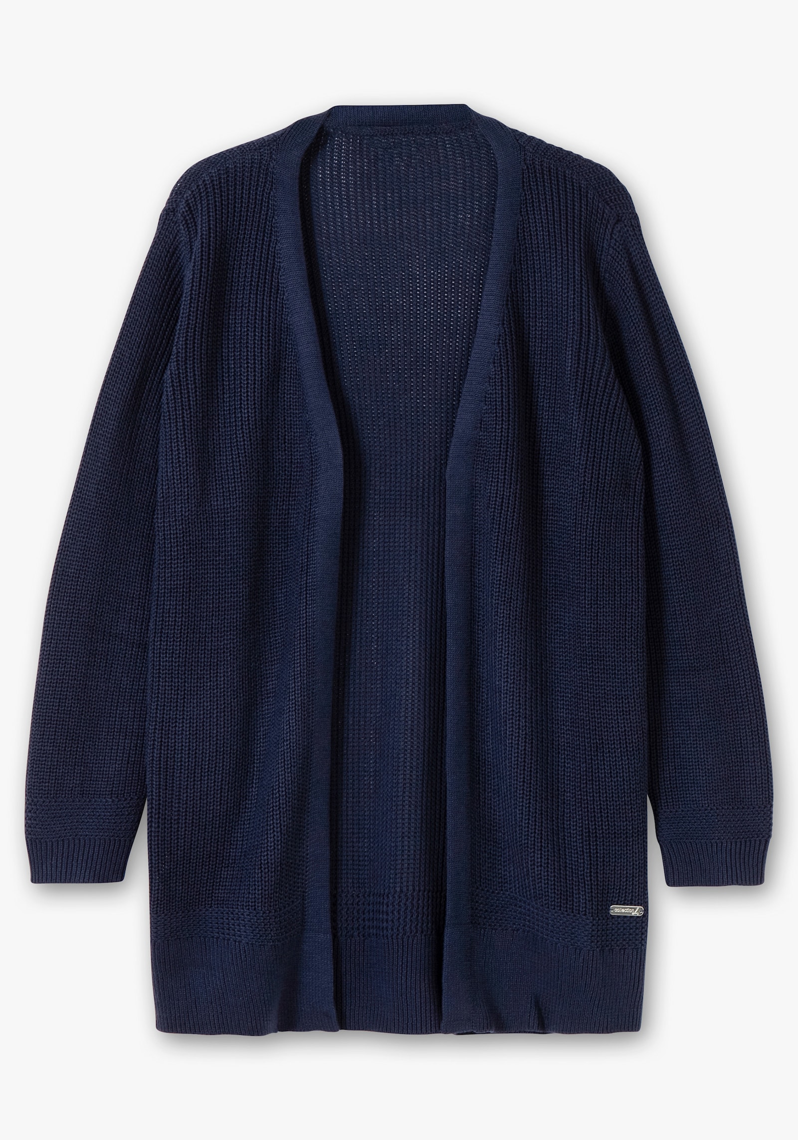 Longstrickjacke in passformgerechter Verarbeitung - marine