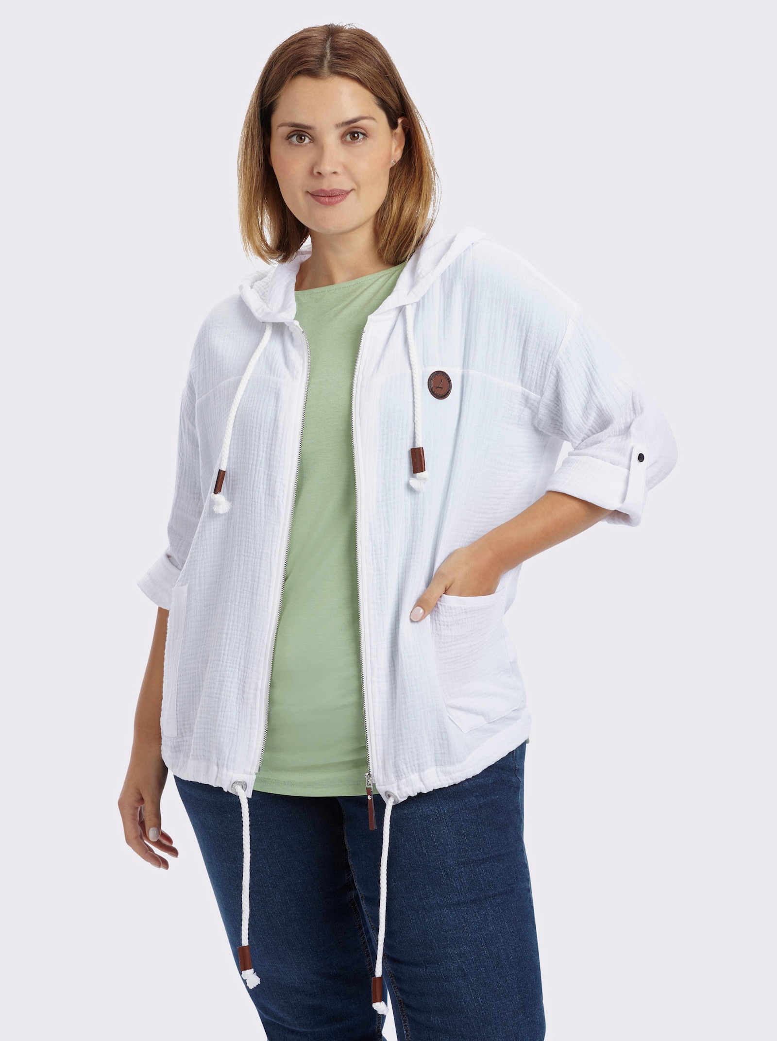 Blusenjacke in Musselin-Qualität - ecru