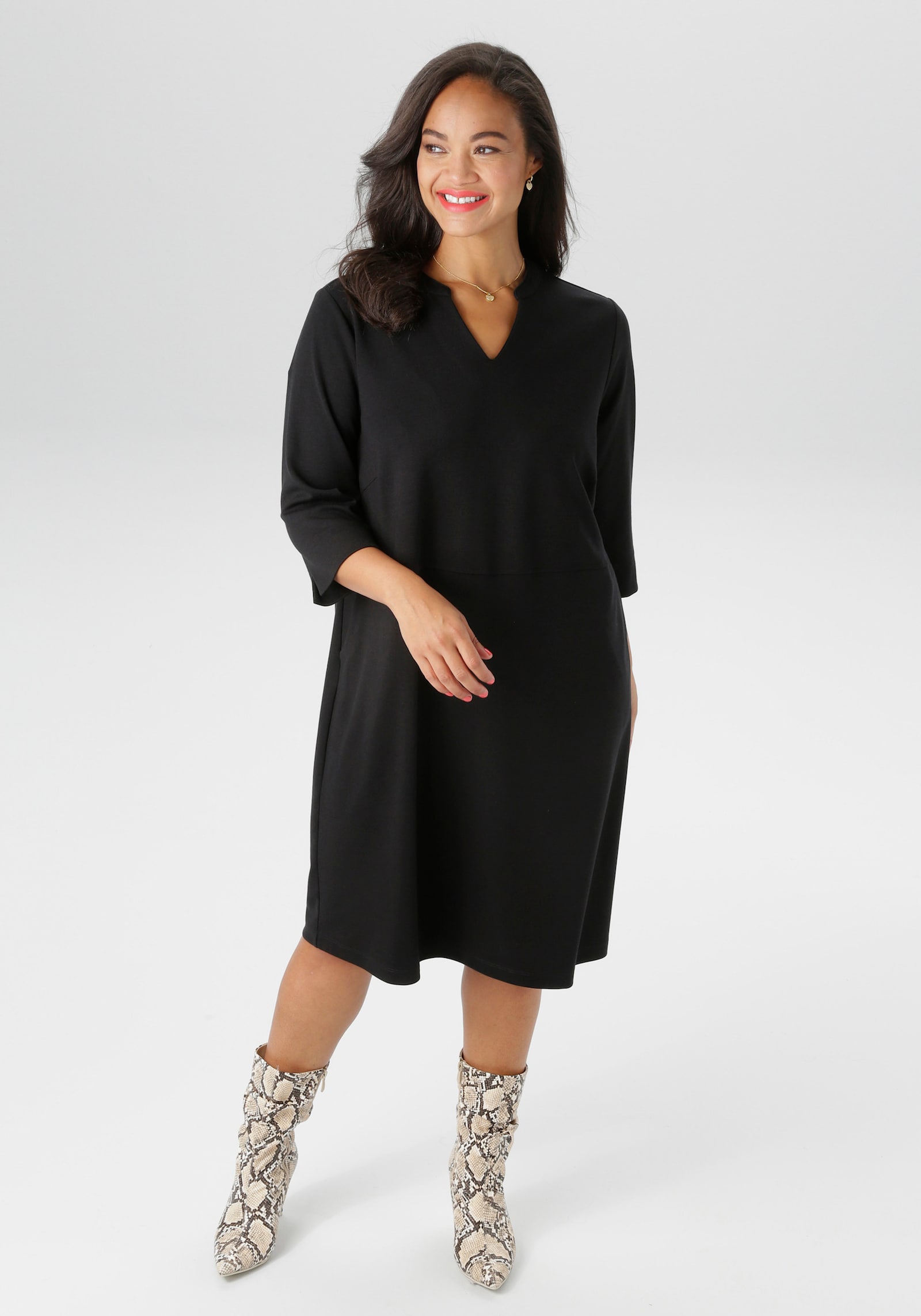 Aniston PLUS Jerseykleid - schwarz