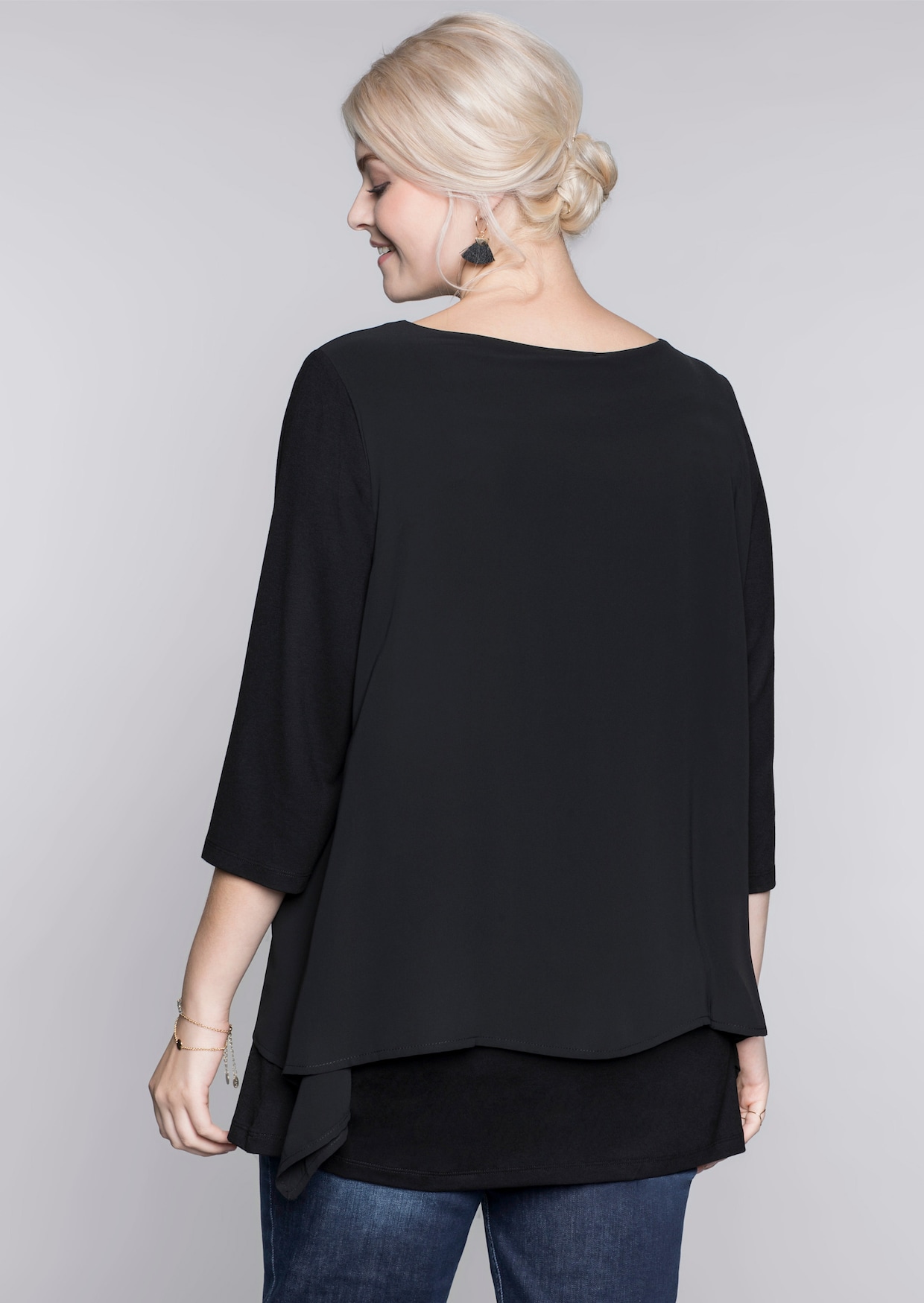 sheego Blusenshirt - schwarz