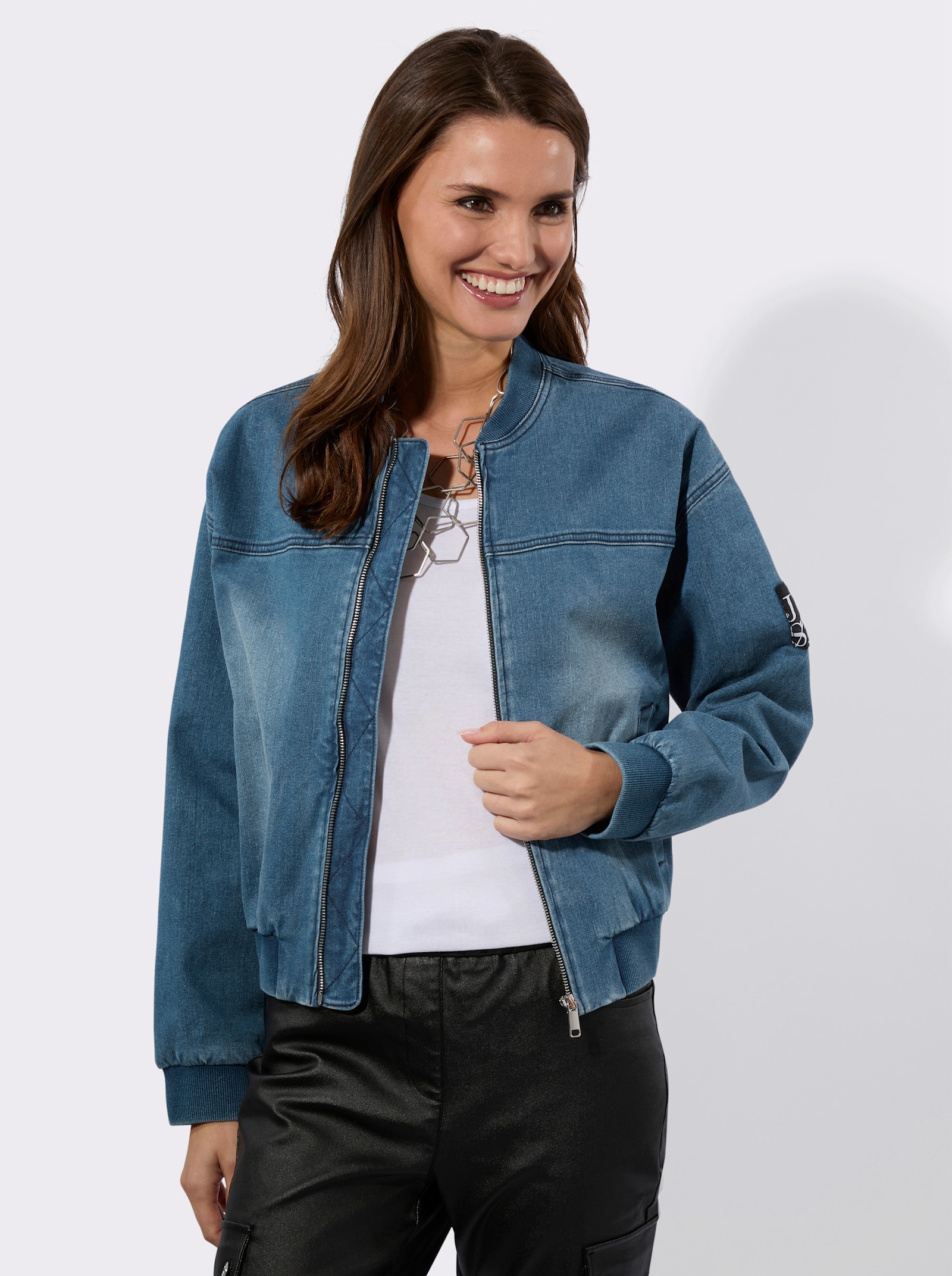 Blouson in Denim-Qualität - blue-bleached