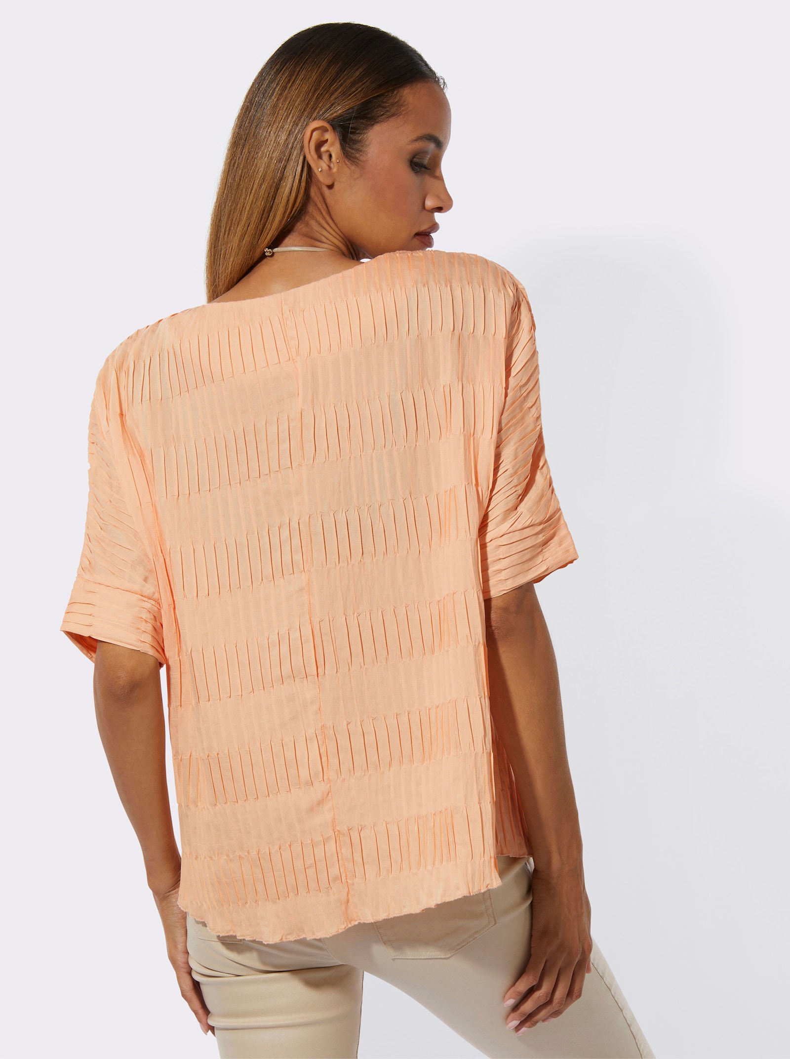 Schlupfbluse mit Fledermaus-Ärmeln - apricot