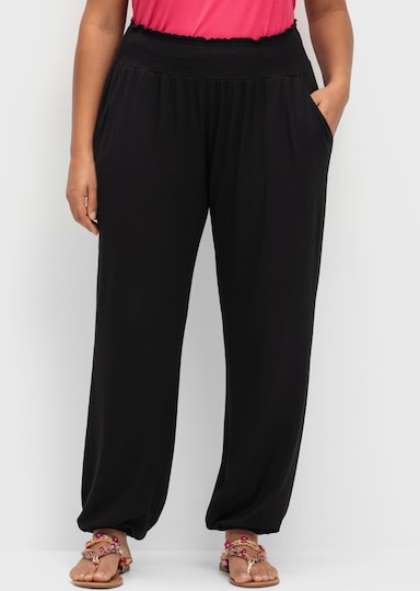 sheego Jerseyhose - schwarz