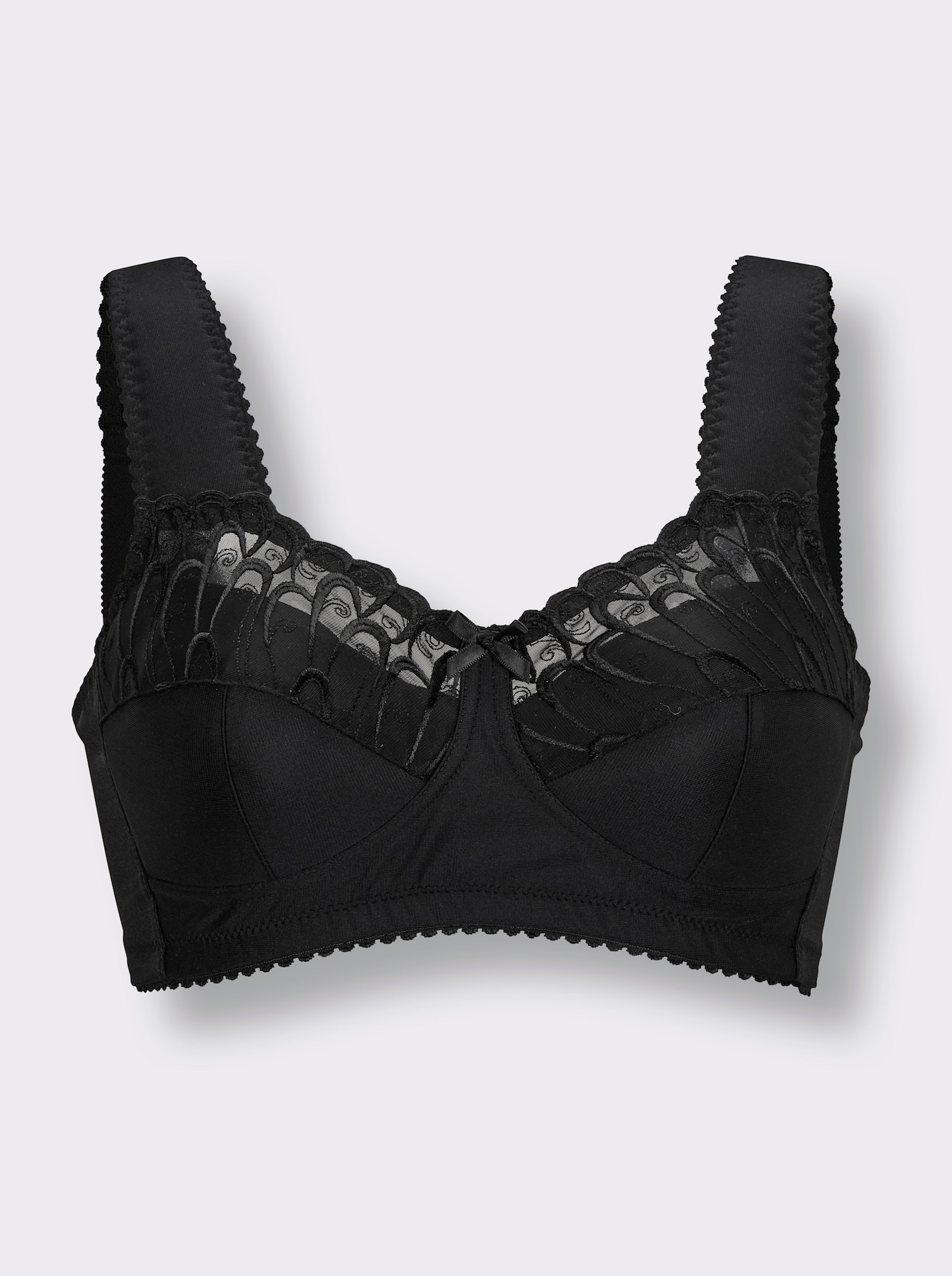wäschepur Entlastungs-BH ohne Bügel mit wattierten Komfortträgern - schwarz