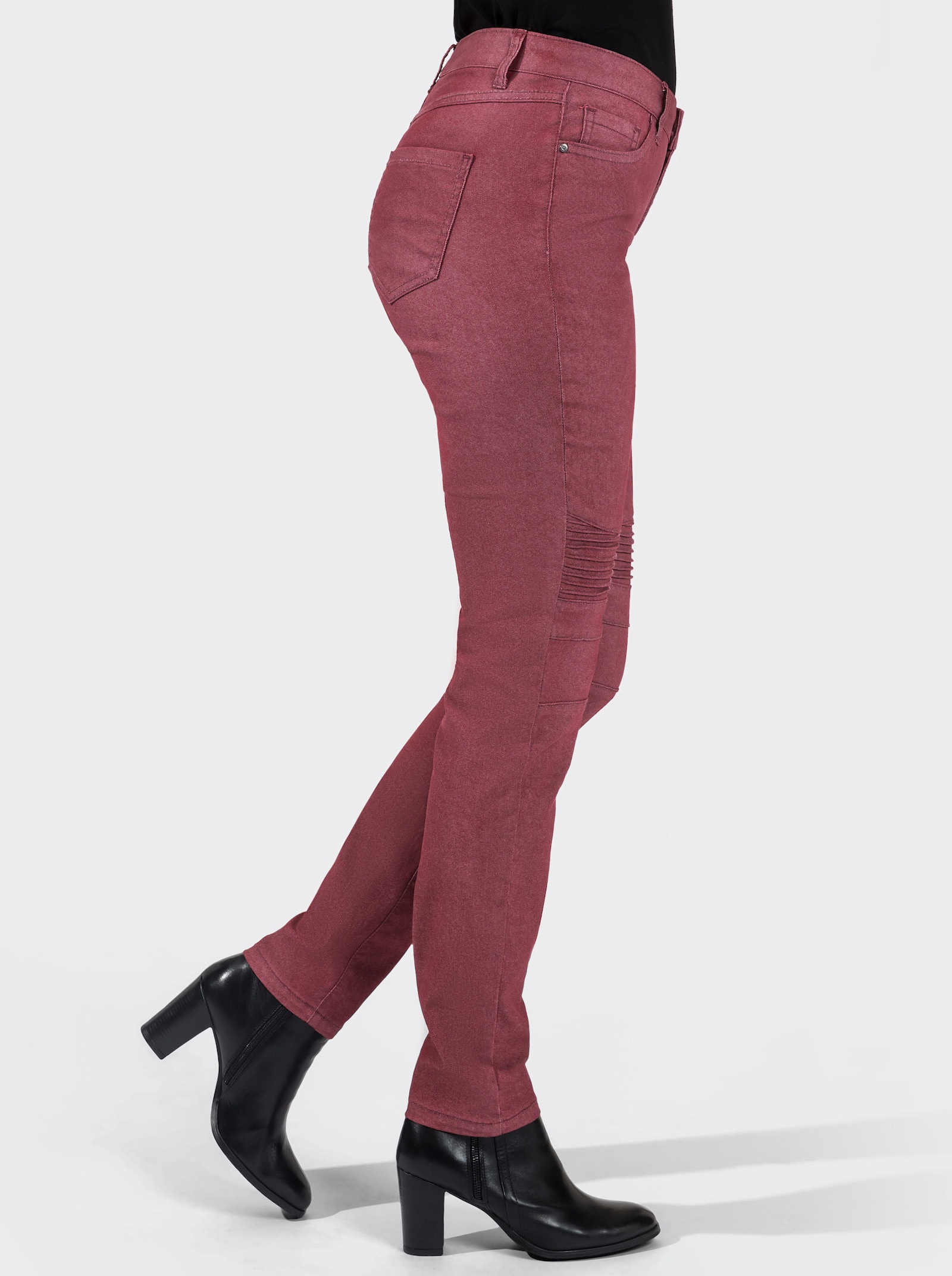 Jeans im Biesen - dunkelrot