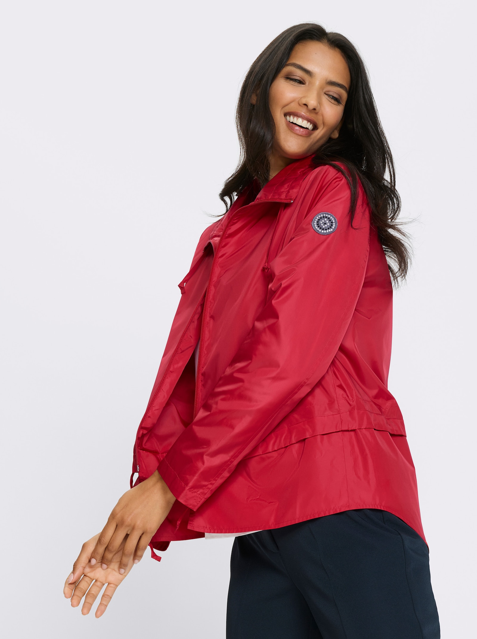 Jacke mit verstellbaren Tunnelzügen - rot