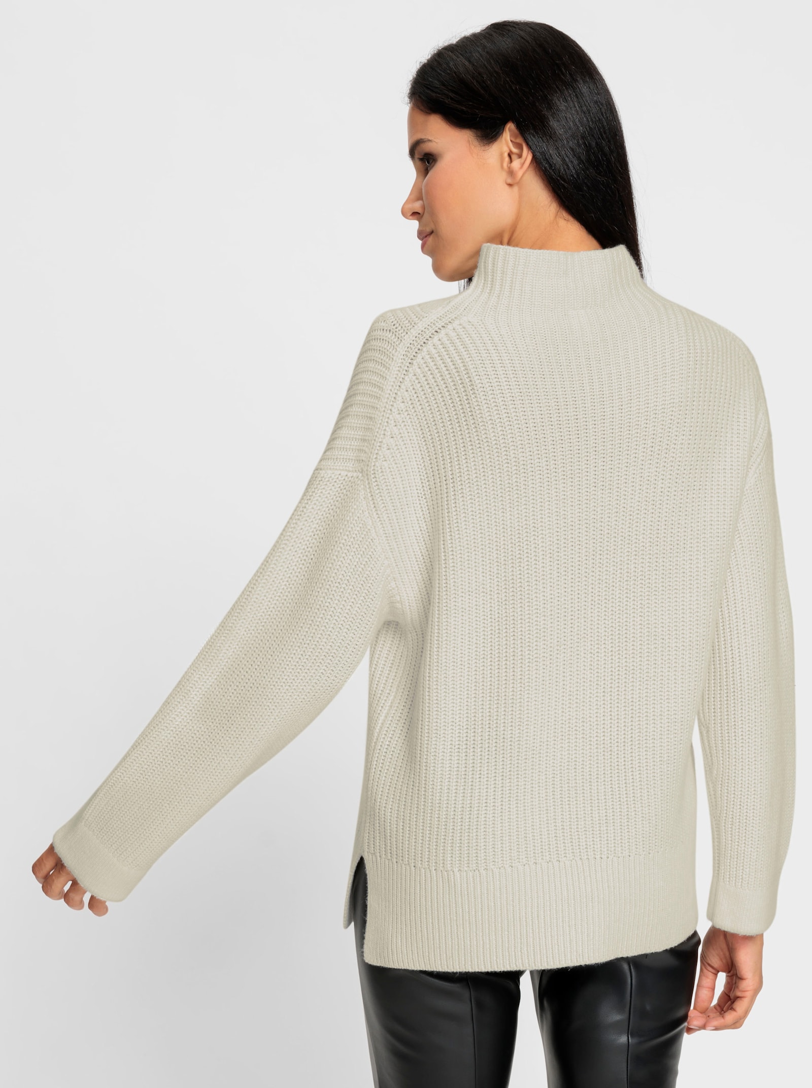 heine Strickpullover mit Seitenschlitzen - ecru