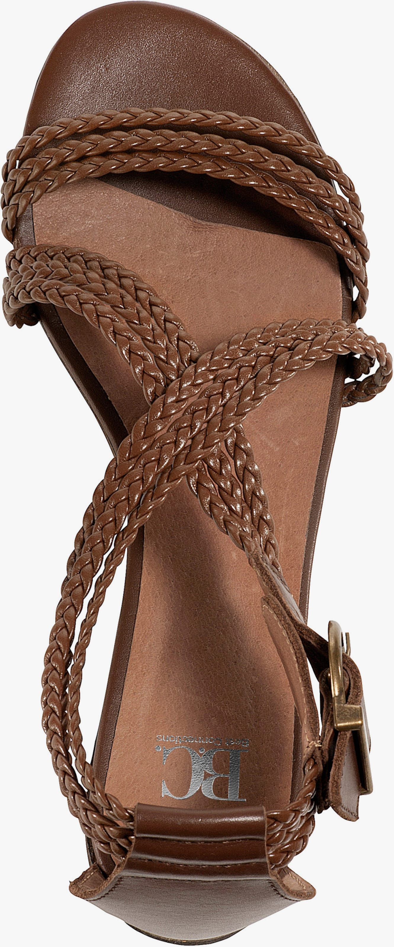 heine Sandale mit Flechtriemchen - cognac