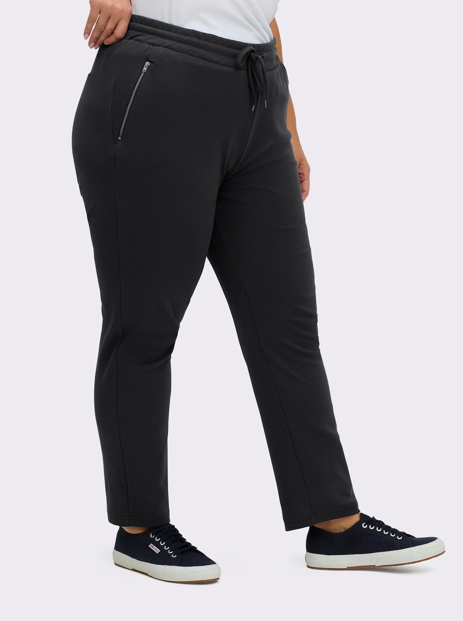 Jerseyhose mit Bindeband - schwarz