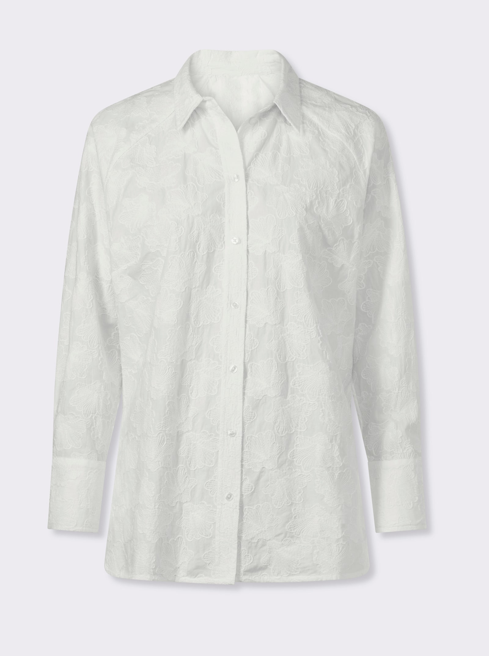 heine Baumwollbluse mit Strukturmuster - ecru