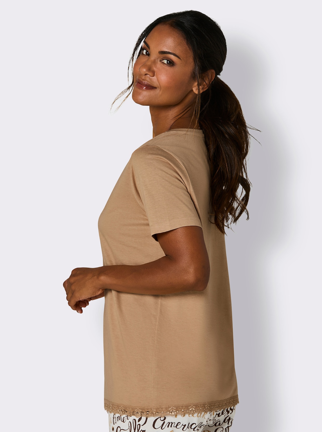 wäschepur Schlafanzug-Shirt - camel