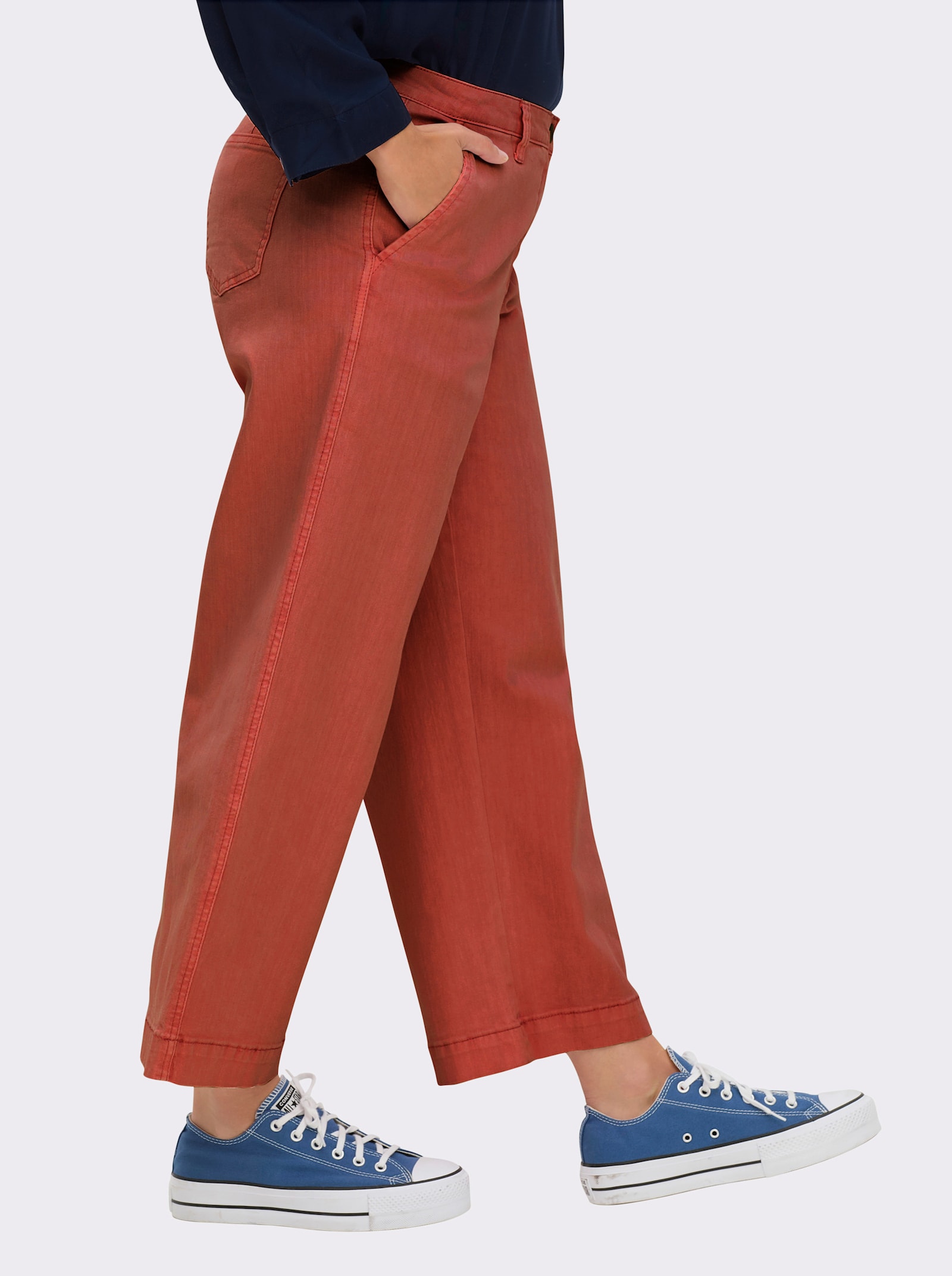 Culotte mit aufgesetzten Taschen hinten - rostrot