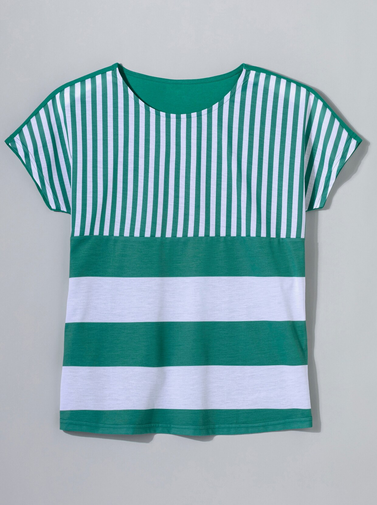Gestreept shirt - smaragdgroen/wit gestreept