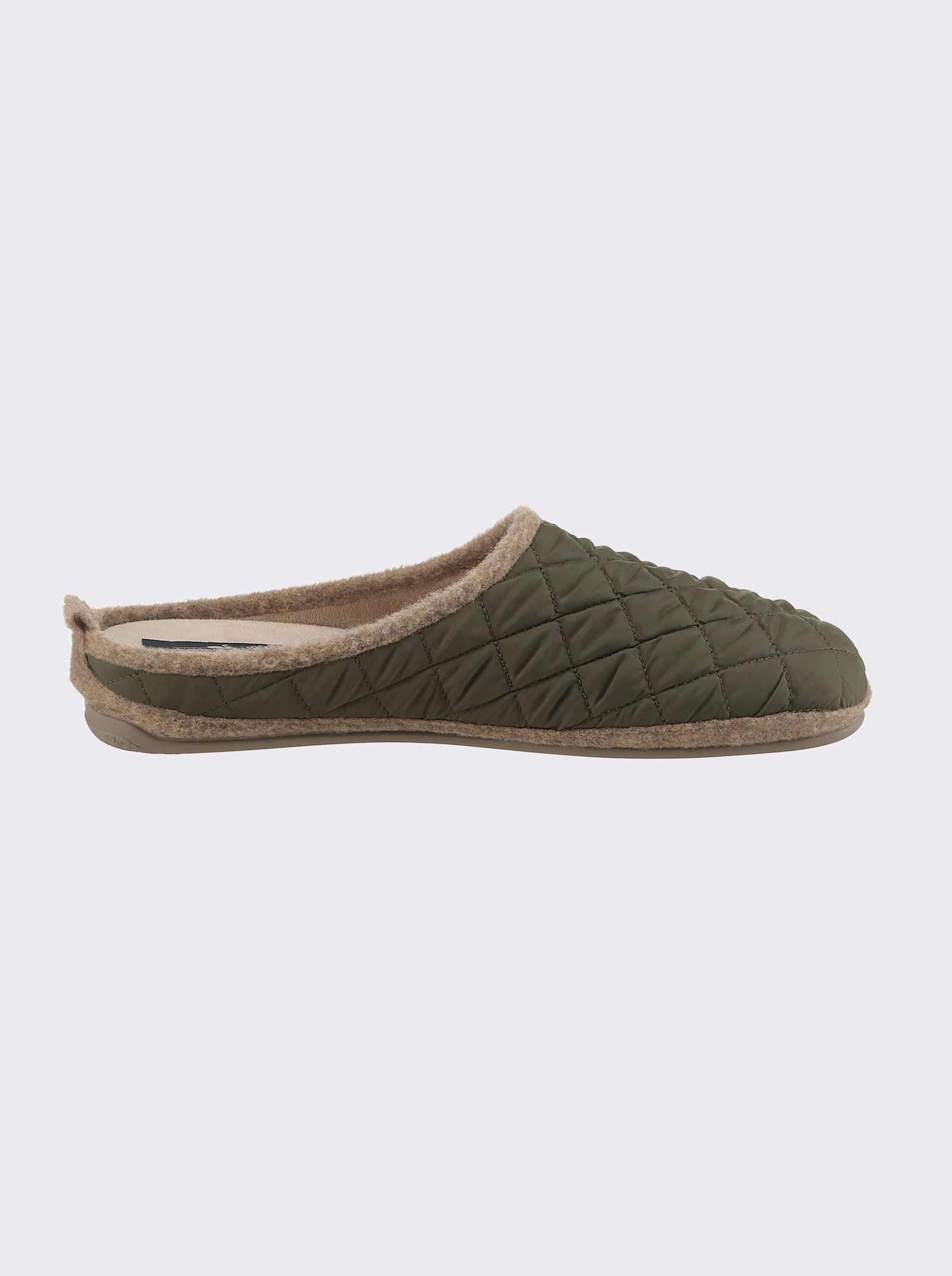 Pantoffel mit Steppmuster - khaki