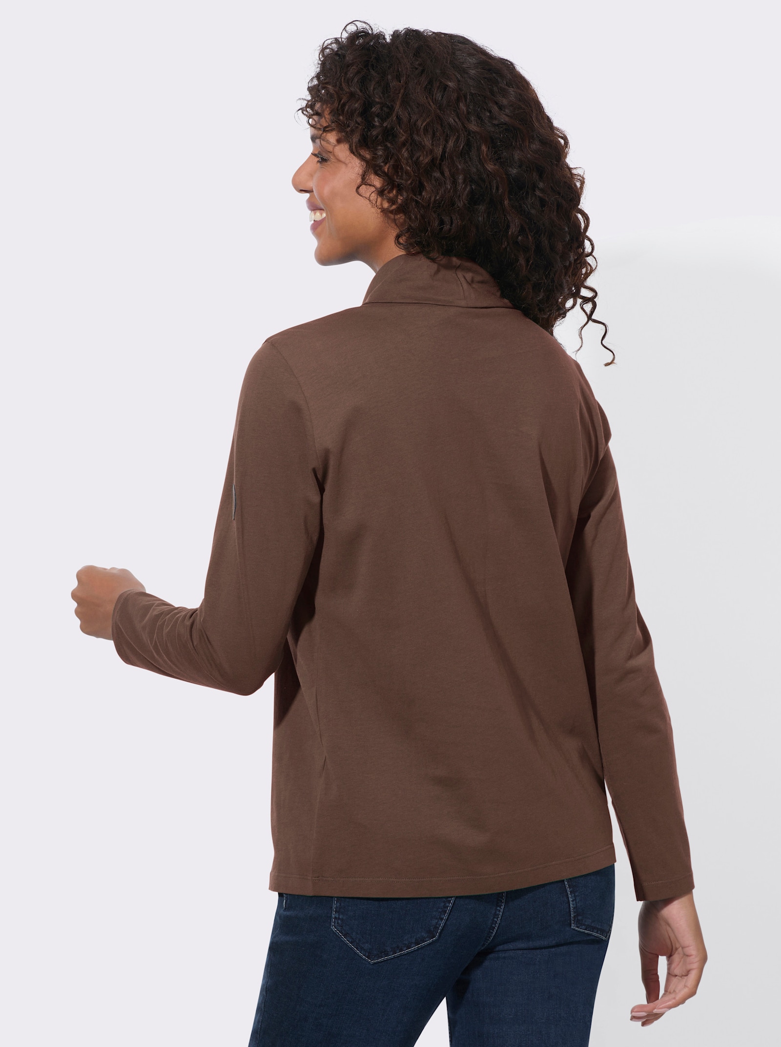 Rollkragenshirt aus reiner Baumwolle - schoko