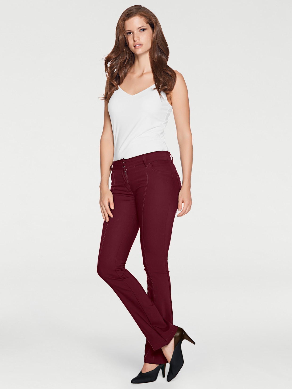 heine Pantalon bootcut - bordeaux