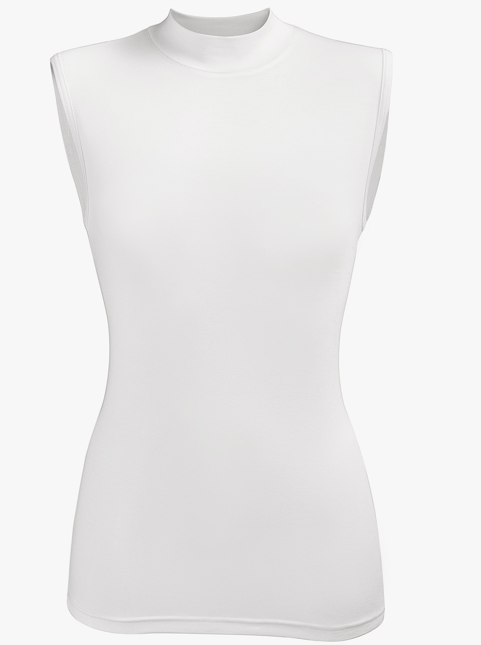 wäschepur Stehkragenshirt in Modal-Qualität - weiss