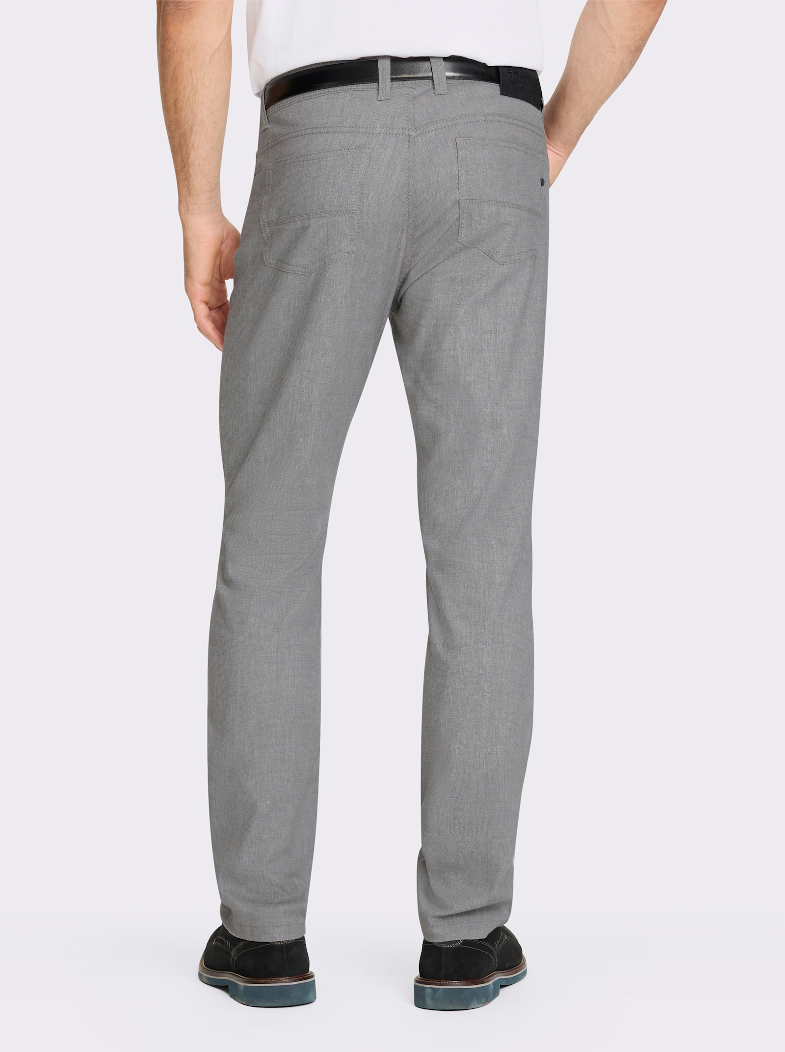 Brühl Hose mit Viskose- und Leinen-Anteil - steingrau-meliert