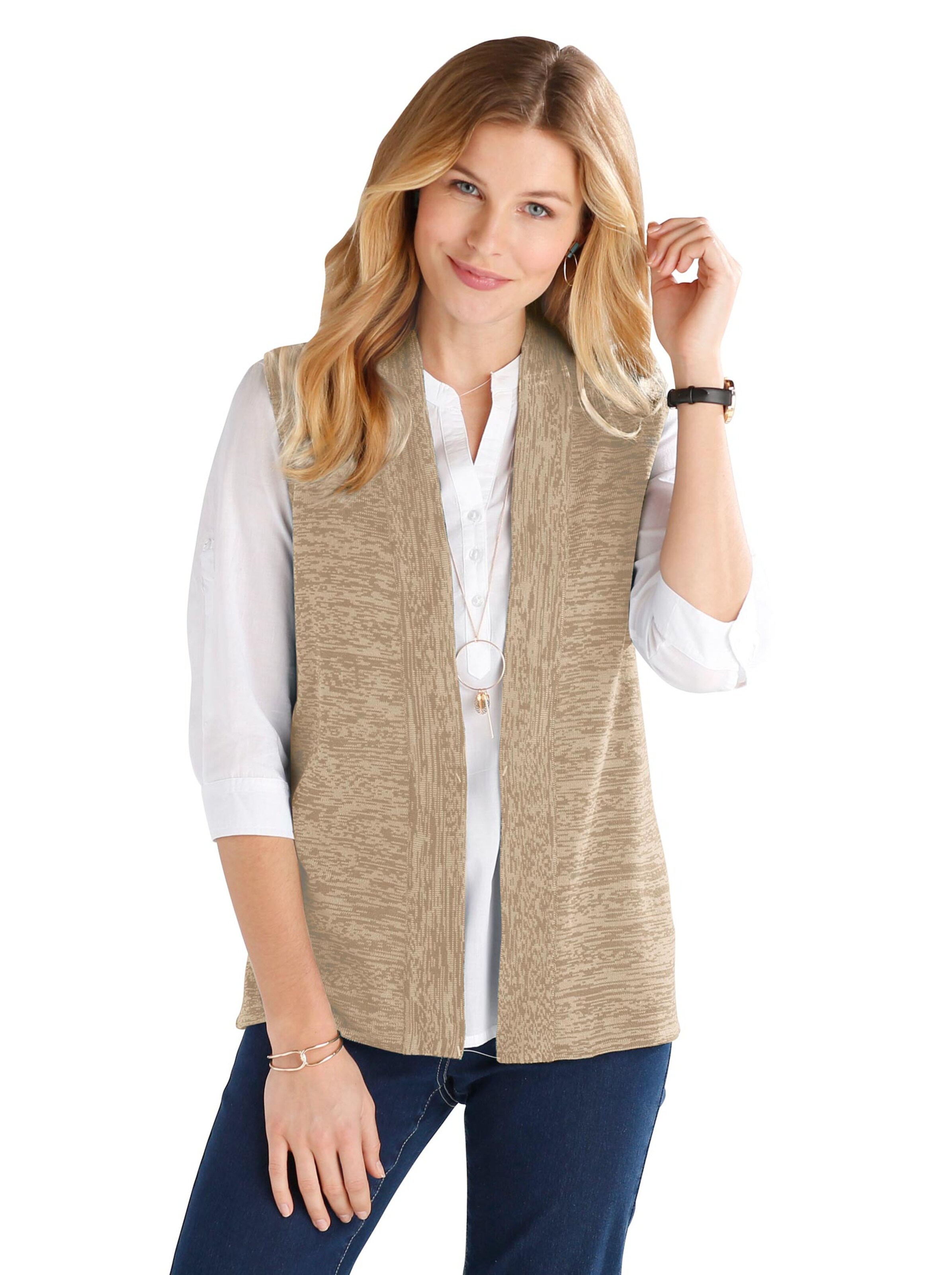 Strickweste - sand-meliert