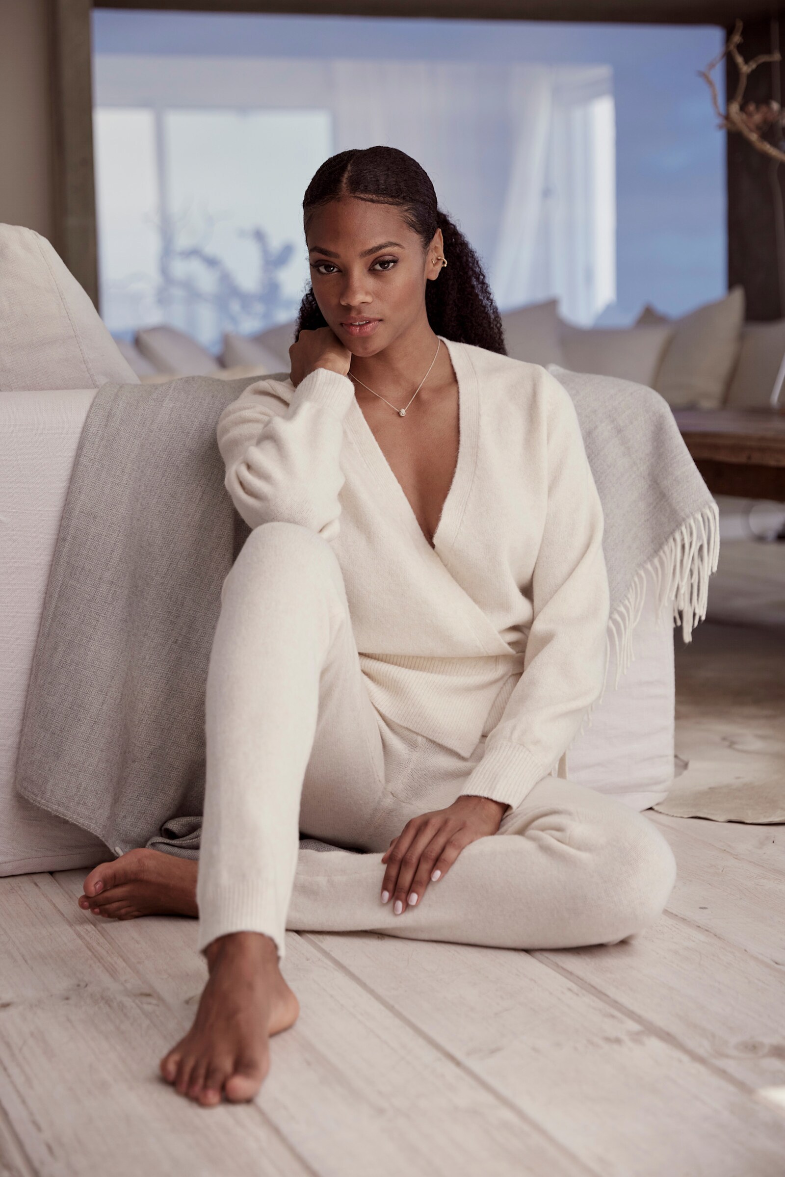 LASCANA Wickelstrickjacke - creme