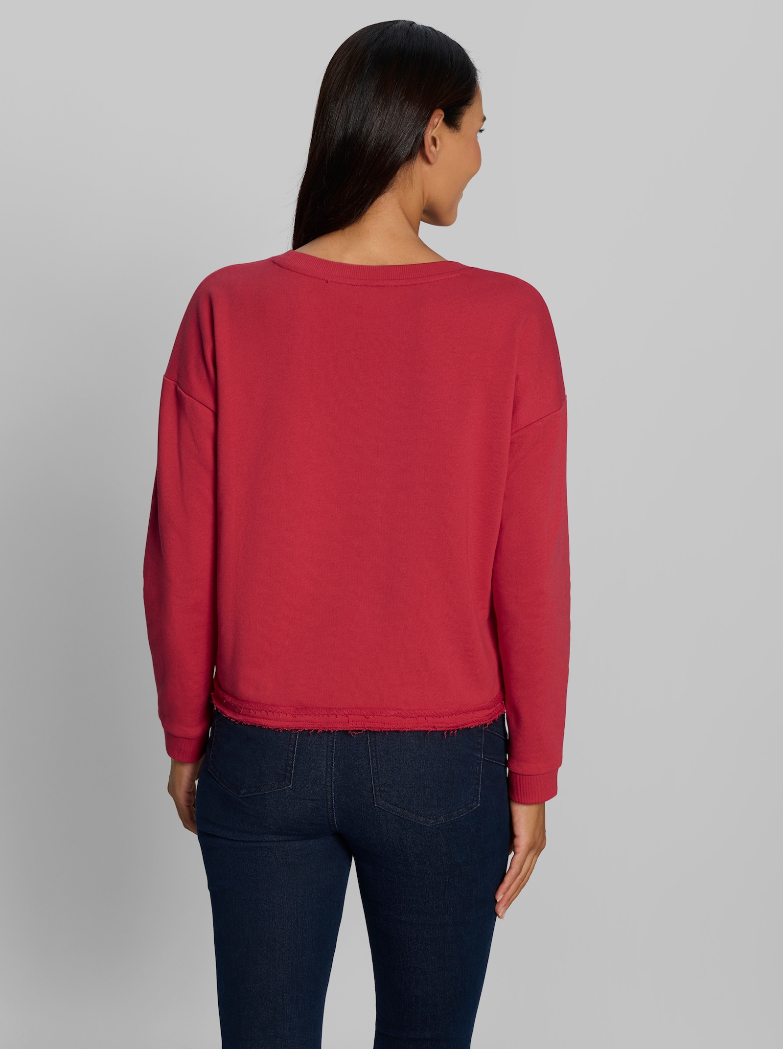 heine Sweater mit Schriftzug-Stickerei - erdbeere