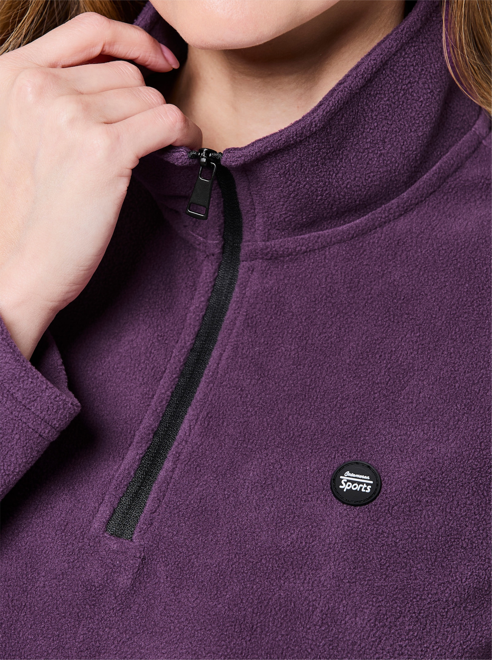 Catamaran Sports Fleeceshirt mit 2 Leistentaschen - traube