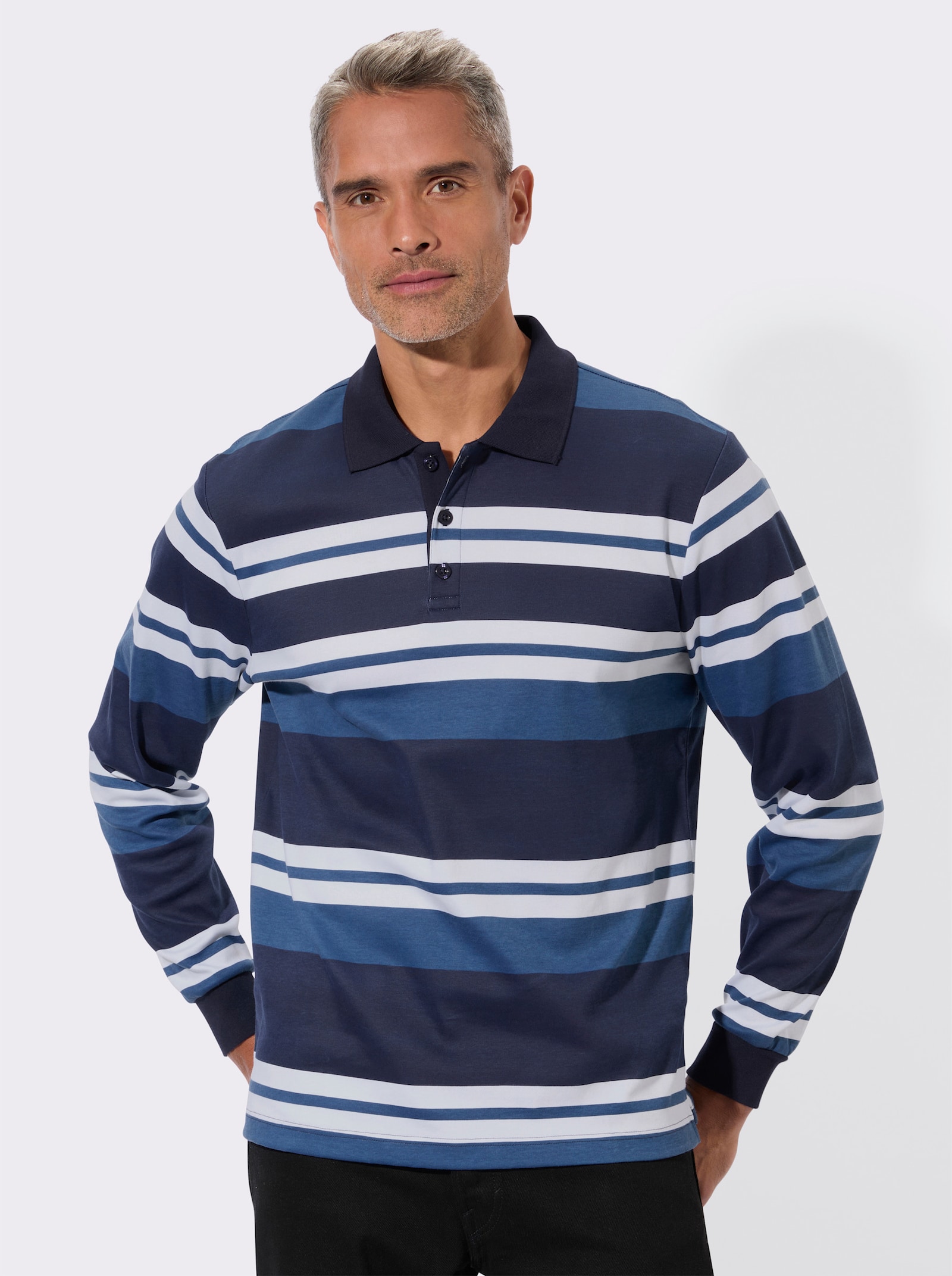 Sweatshirt im Ringel-Dessin - marine-jeansblau-geringelt