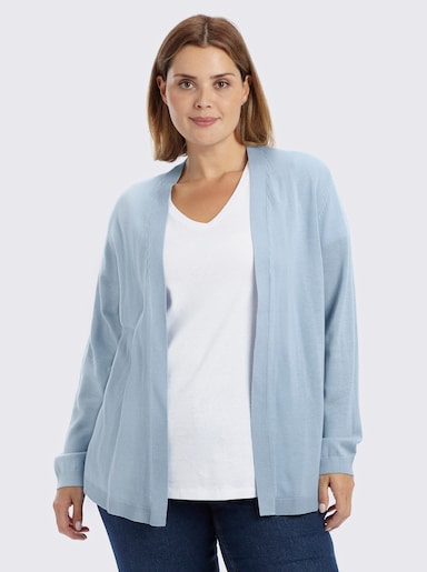 sheego Strickjacke in verschlussloser Form - hellblau