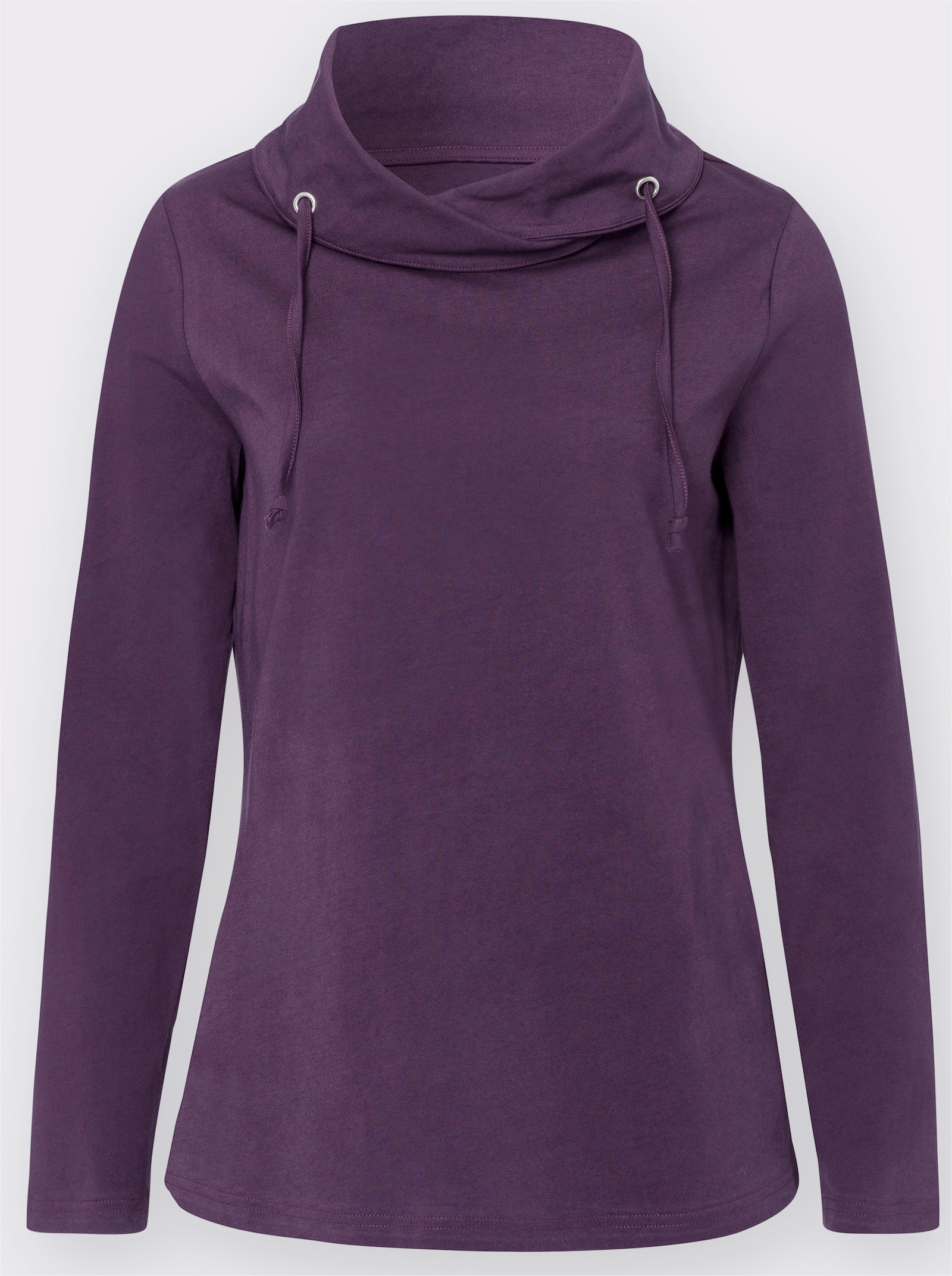 Langarmshirt mit Tunnelzug - traube