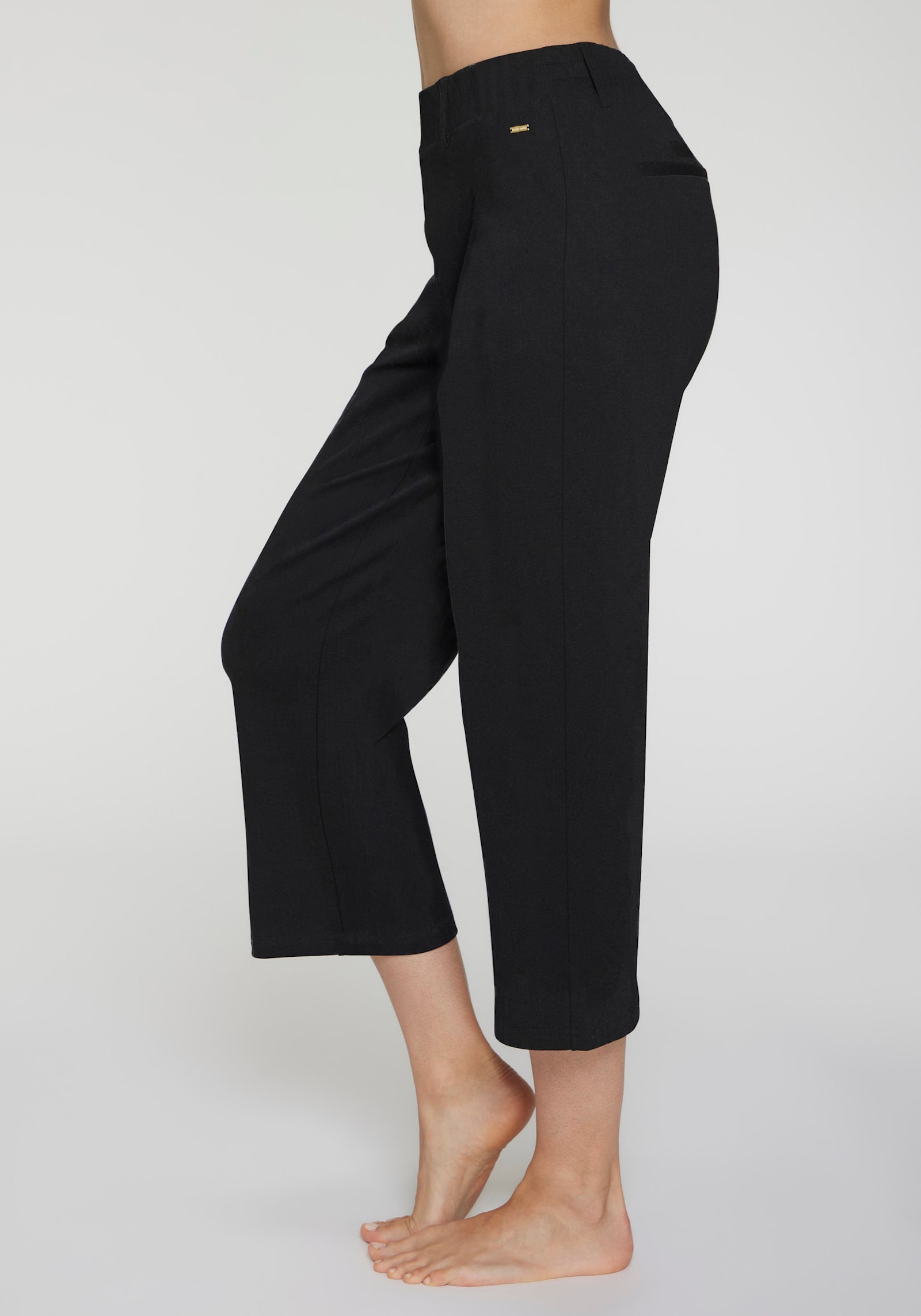 LASCANA Pantalon large - noir uni