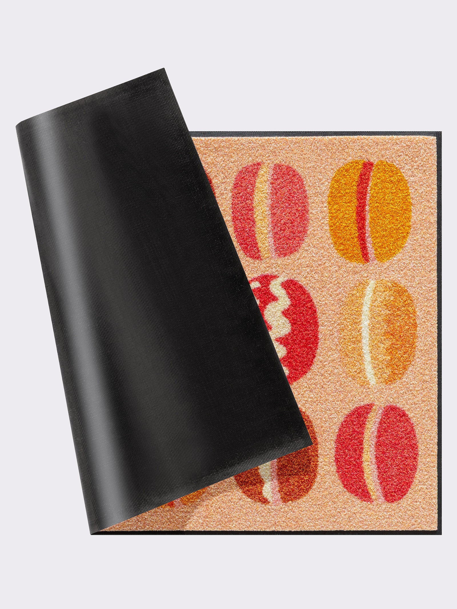 wash+dry by Kleen-Tex Fußmatte für den Innen- und überdachten Außenbereich - apricot-flamingo-gemustert