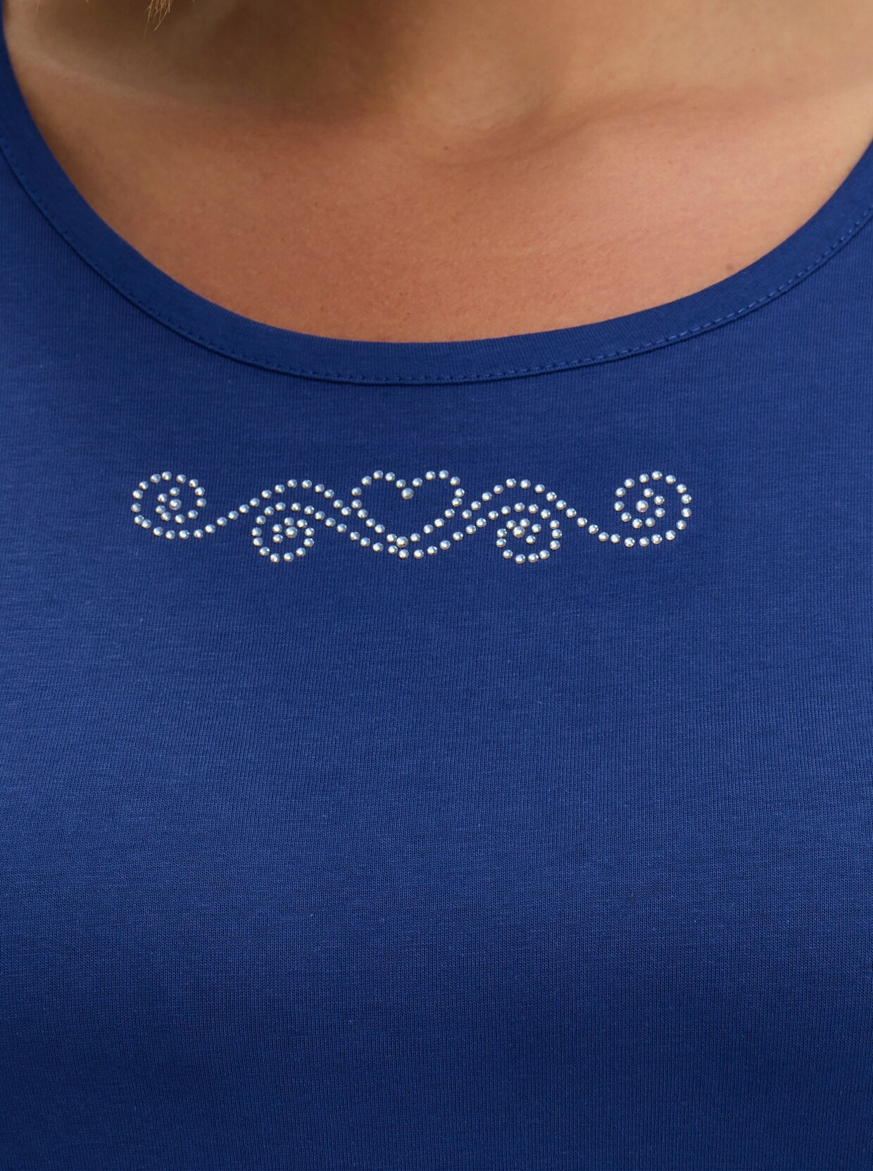 3/4-Arm-Shirt mit Ziersteinchen - royalblau