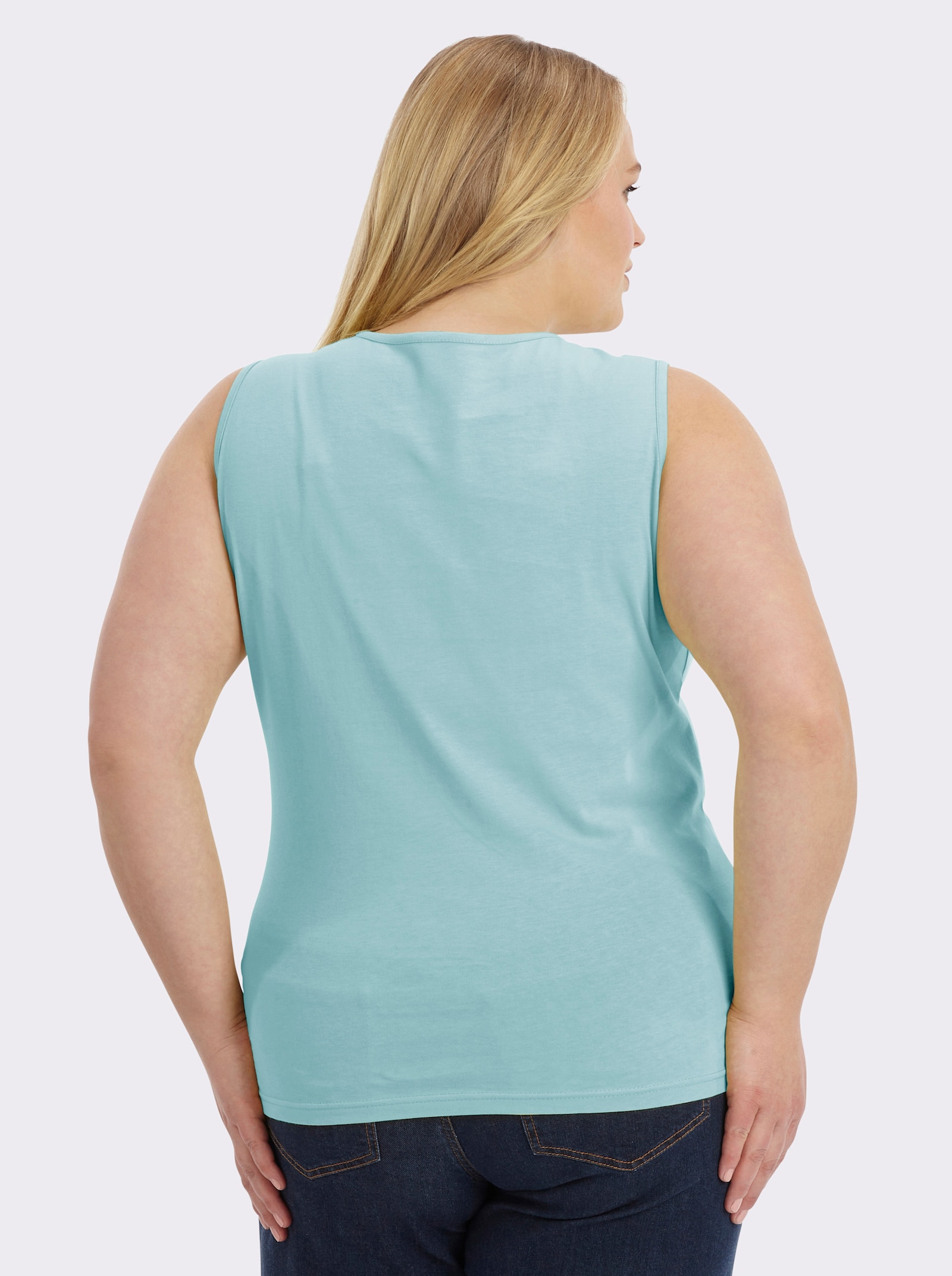 Trägertop mit Rundhals-Ausschnitt - aqua