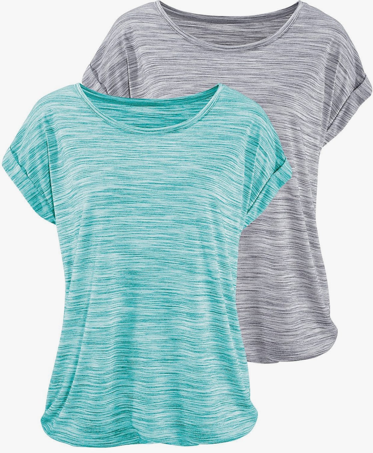 Beachtime T-Shirt - mint-meliert, grau-meliert