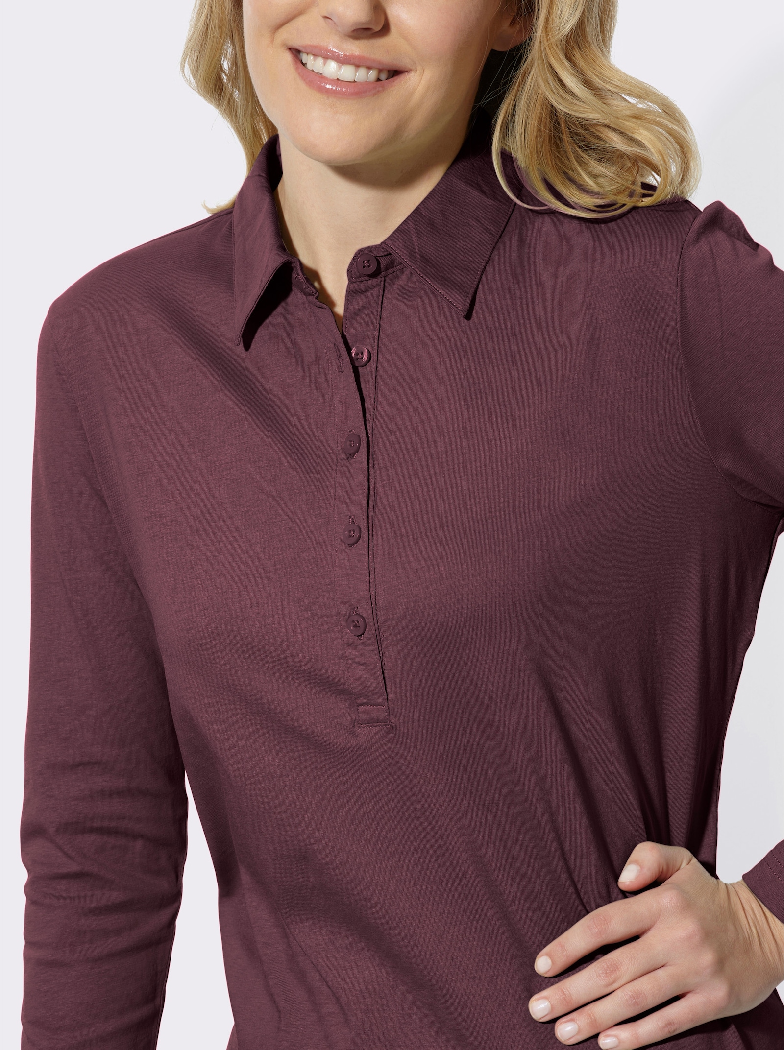 Poloshirt aus reiner Baumwolle - burgund