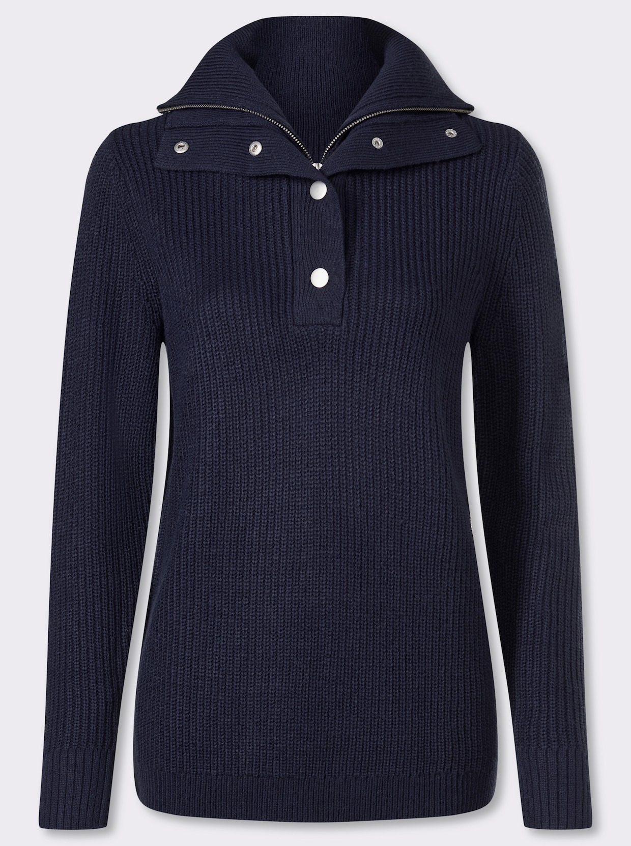 Troyer mit doppeltem Kragen - marine