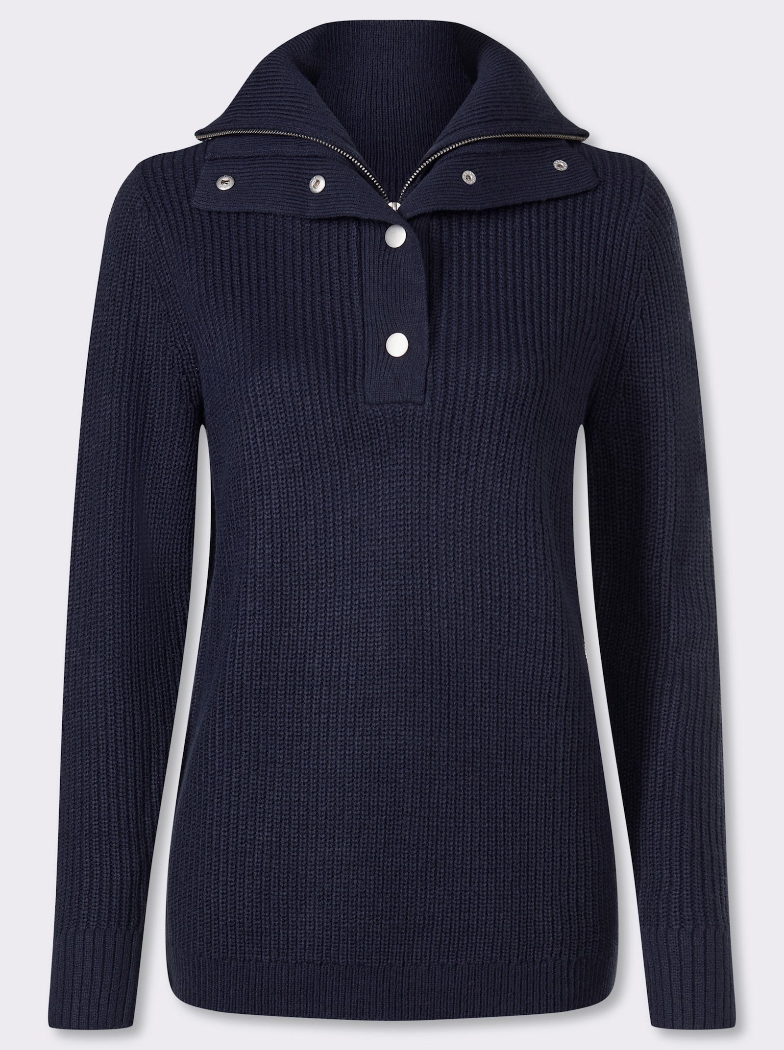 Troyer mit doppeltem Kragen - marine