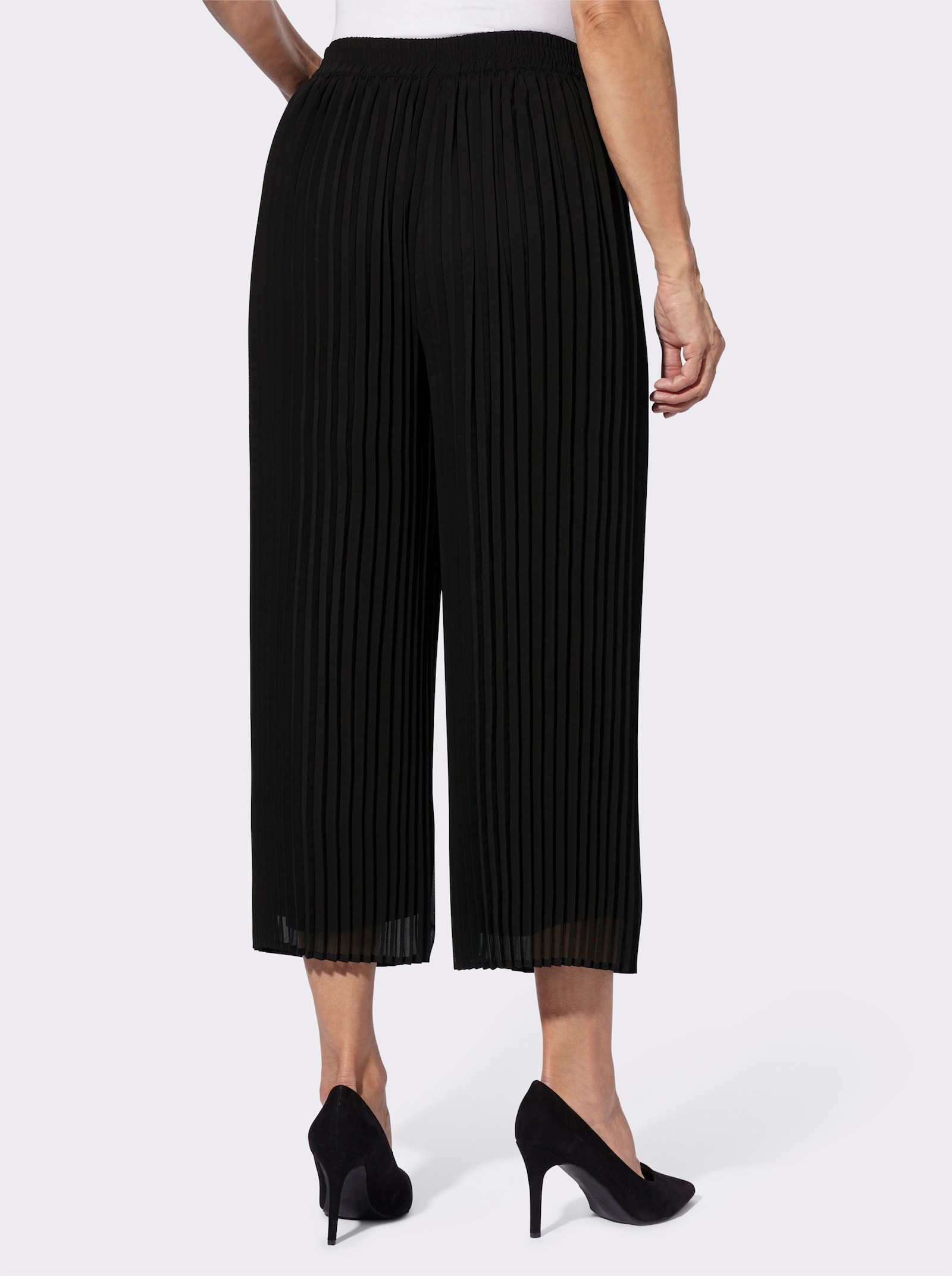 Schlupfhose in Plissee-Qualität - schwarz