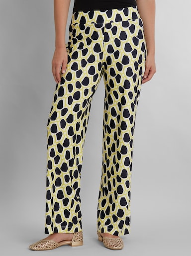 heine Jerseyhose mit Druck-Dessin - ecru-marine-bedruckt