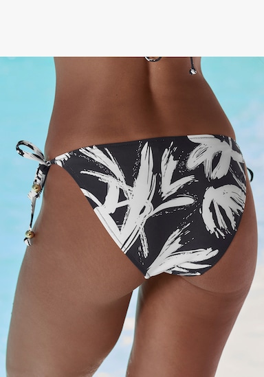 French Connection Triangel-Bikini - schwarz-creme bedruckt