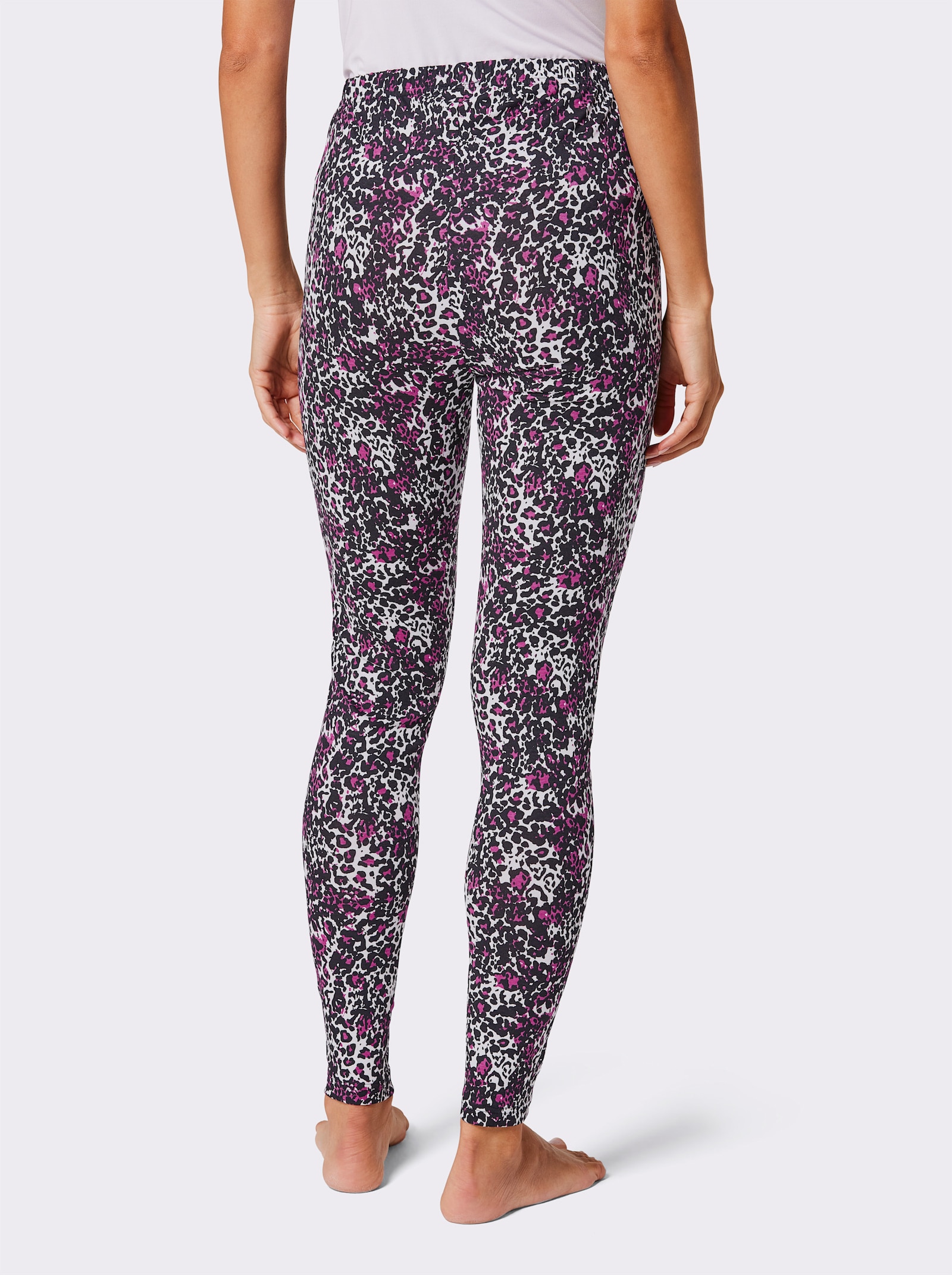 feel good Leggings - magenta-schwarz-bedruckt