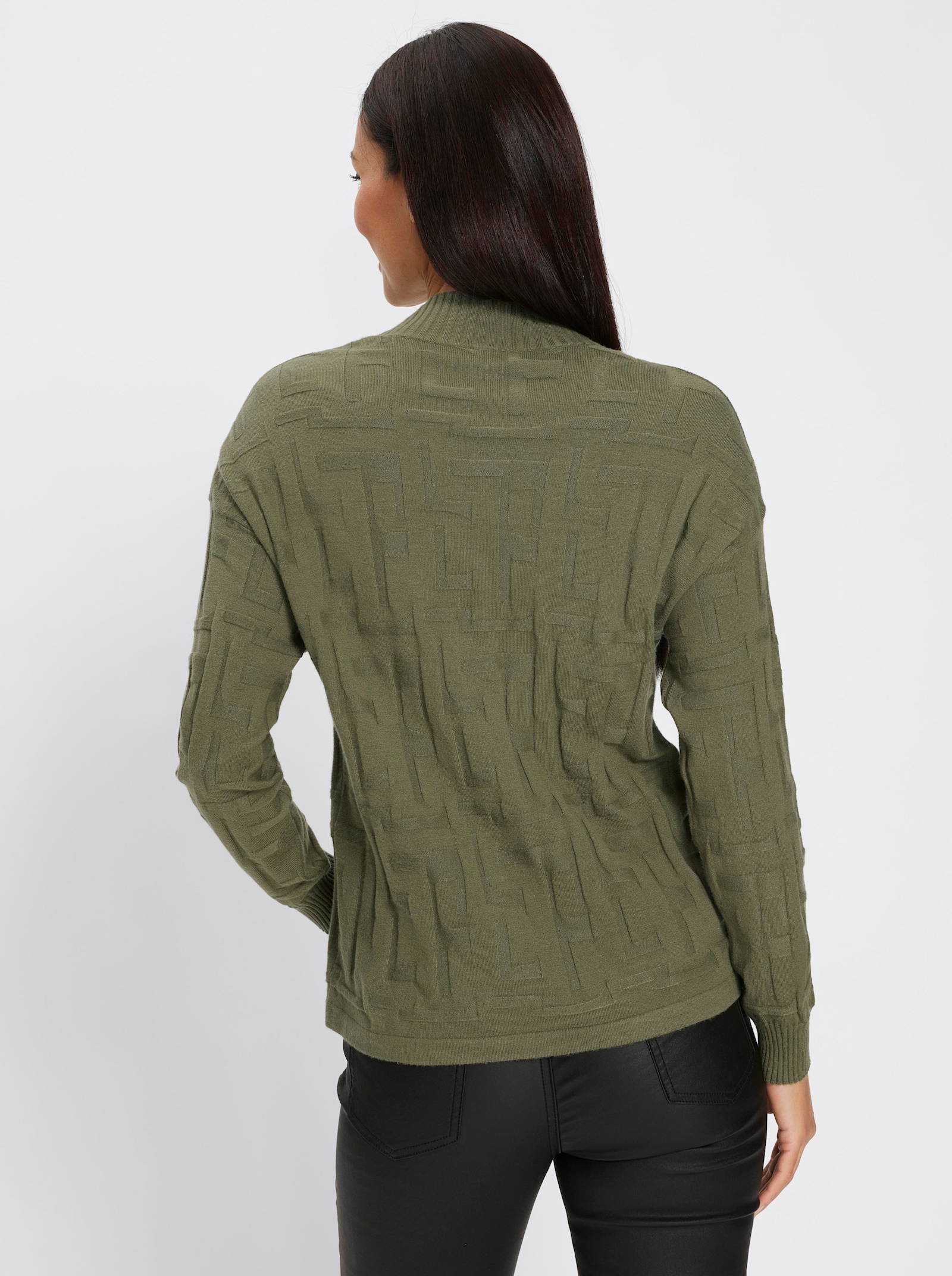 heine Jacquardpullover - oliv